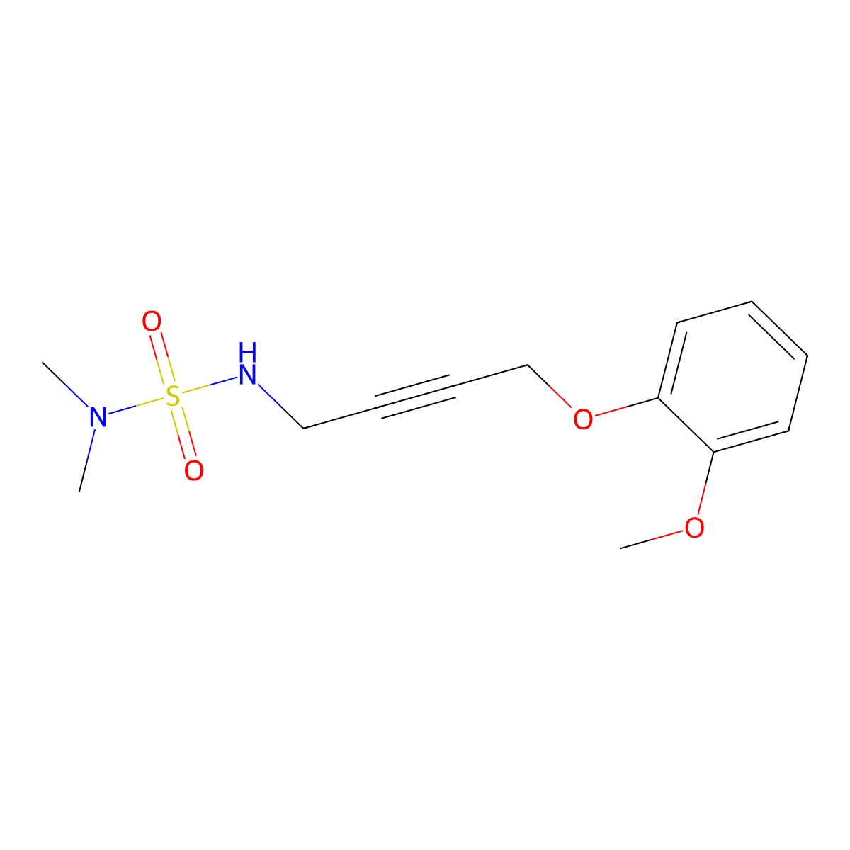 {[4-(2-Methoxyphenoxy)but-2-YN-1-YL]sulfamoyl}dimethylamine molecular structure, CAS 1428364-54-8