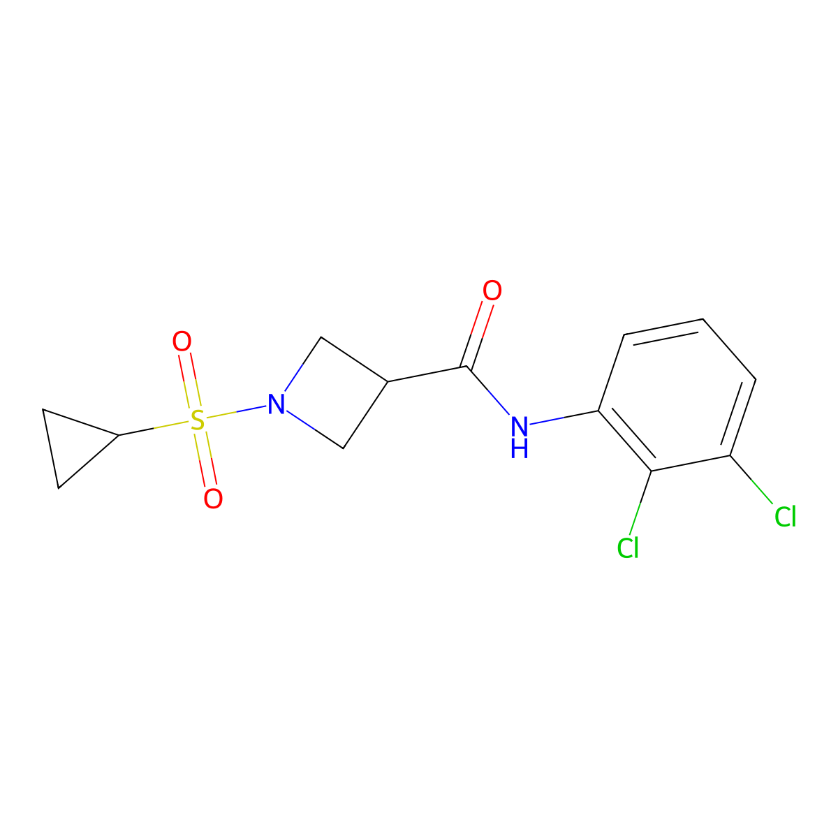 1-(cyclopropylsulfonyl)-N-(2,3-dichlorophenyl)azetidine-3-carboxamide molecular structure, CAS 1428364-56-0