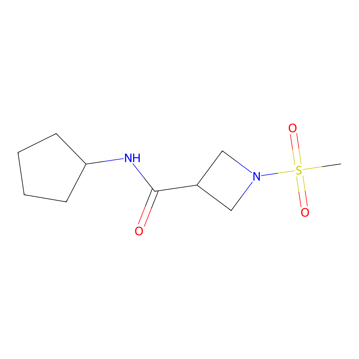 N-cyclopentyl-1-(methylsulfonyl)azetidine-3-carboxamide molecular structure, CAS 1428364-61-7