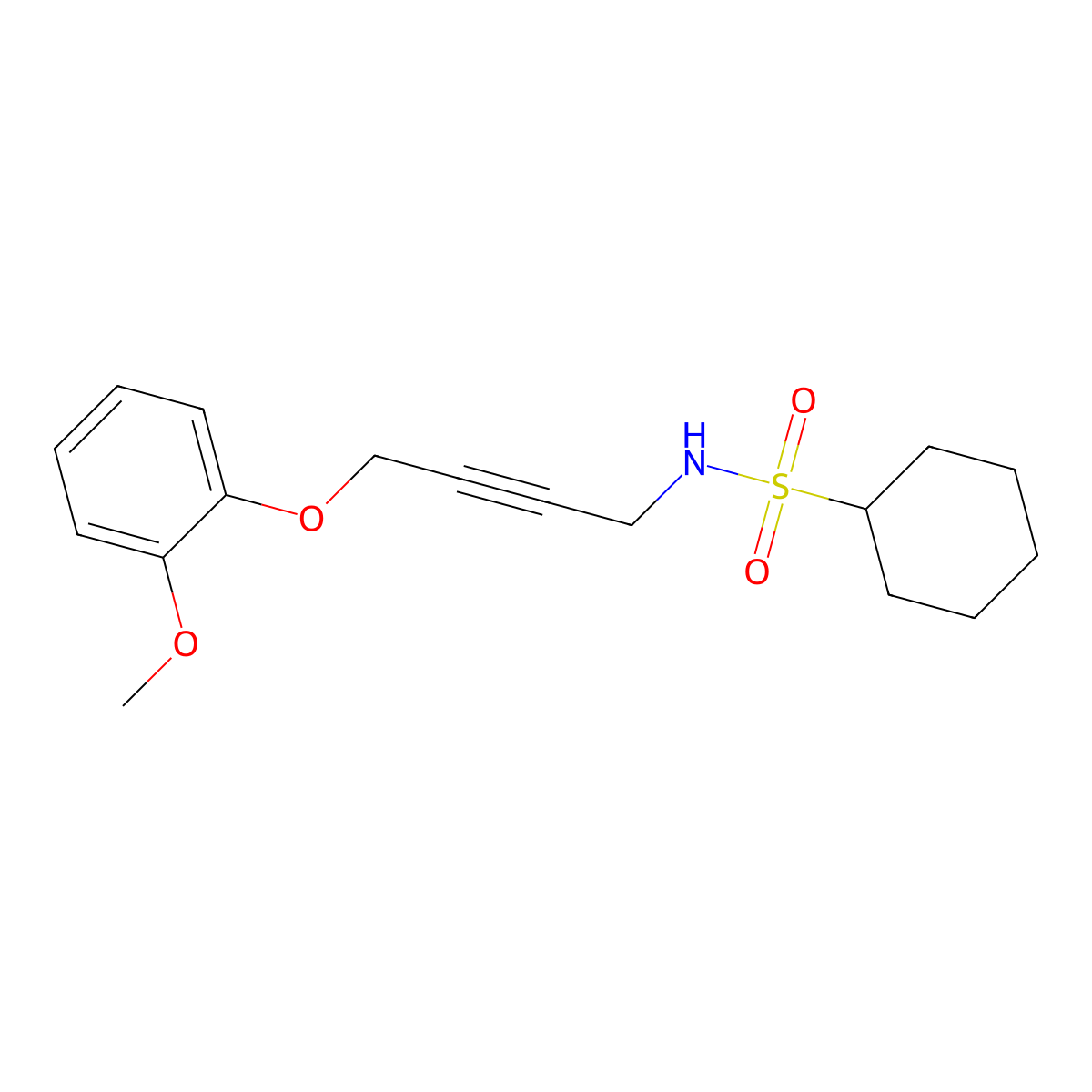 N-[4-(2-Methoxyphenoxy)but-2-YN-1-YL]cyclohexanesulfonamide molecular structure, CAS 1428364-62-8