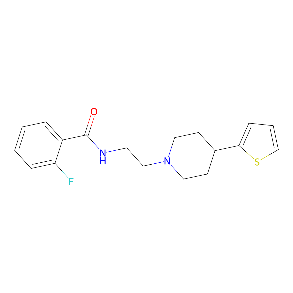 2-Fluoro-N-{2-[4-(thiophen-2-YL)piperidin-1-YL]ethyl}benzamide molecular structure, CAS 1428364-84-4