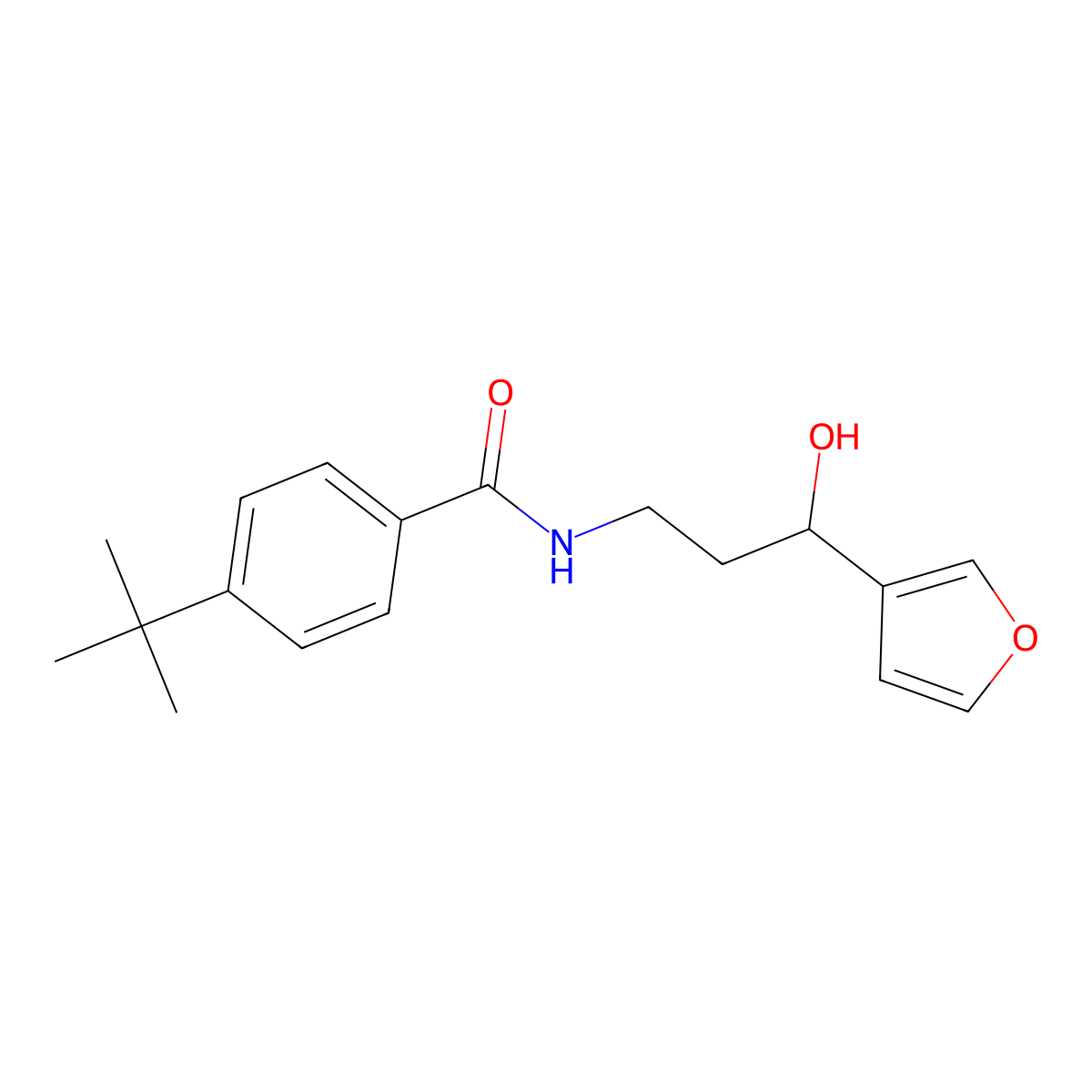 4-Tert-butyl-N-[3-(furan-3-YL)-3-hydroxypropyl]benzamide molecular structure, CAS 1428365-06-3
