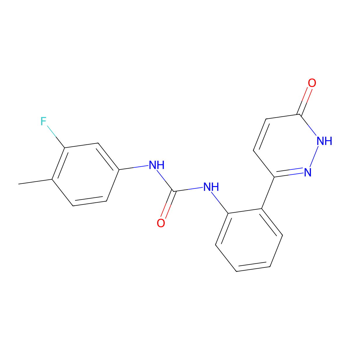 1-(3-Fluoro-4-methylphenyl)-3-(2-(6-oxo-1,6-dihydropyridazin-3-yl)phenyl)urea molecular structure, CAS 1428365-21-2