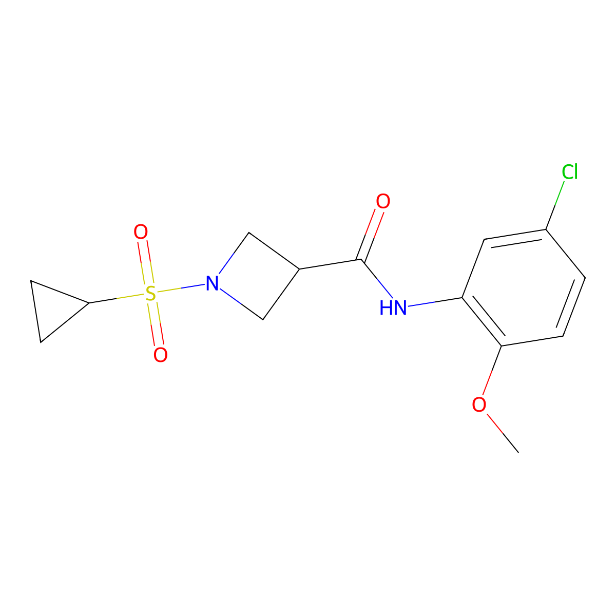 N-(5-chloro-2-methoxyphenyl)-1-(cyclopropylsulfonyl)azetidine-3-carboxamide molecular structure, CAS 1428365-23-4