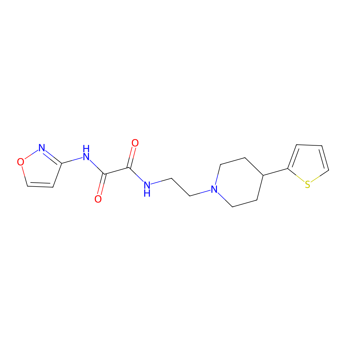 N1-(isoxazol-3-yl)-N2-(2-(4-(thiophen-2-yl)piperidin-1-yl)ethyl)oxalamide molecular structure, CAS 1428365-45-0