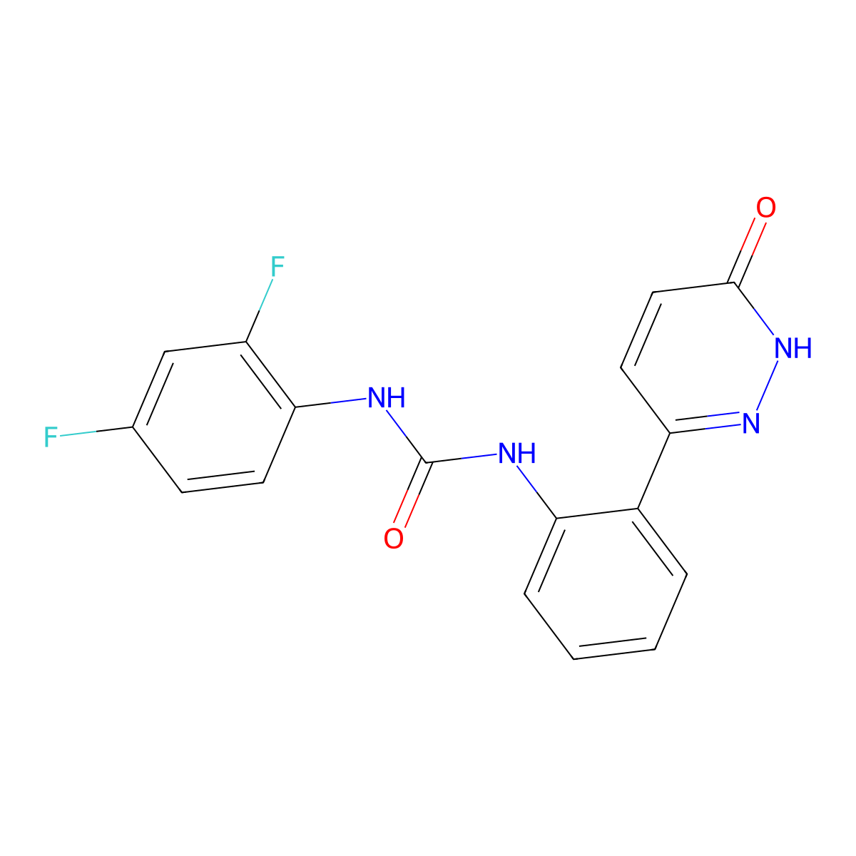 1-(2,4-Difluorophenyl)-3-(2-(6-oxo-1,6-dihydropyridazin-3-yl)phenyl)urea molecular structure, CAS 1428365-46-1