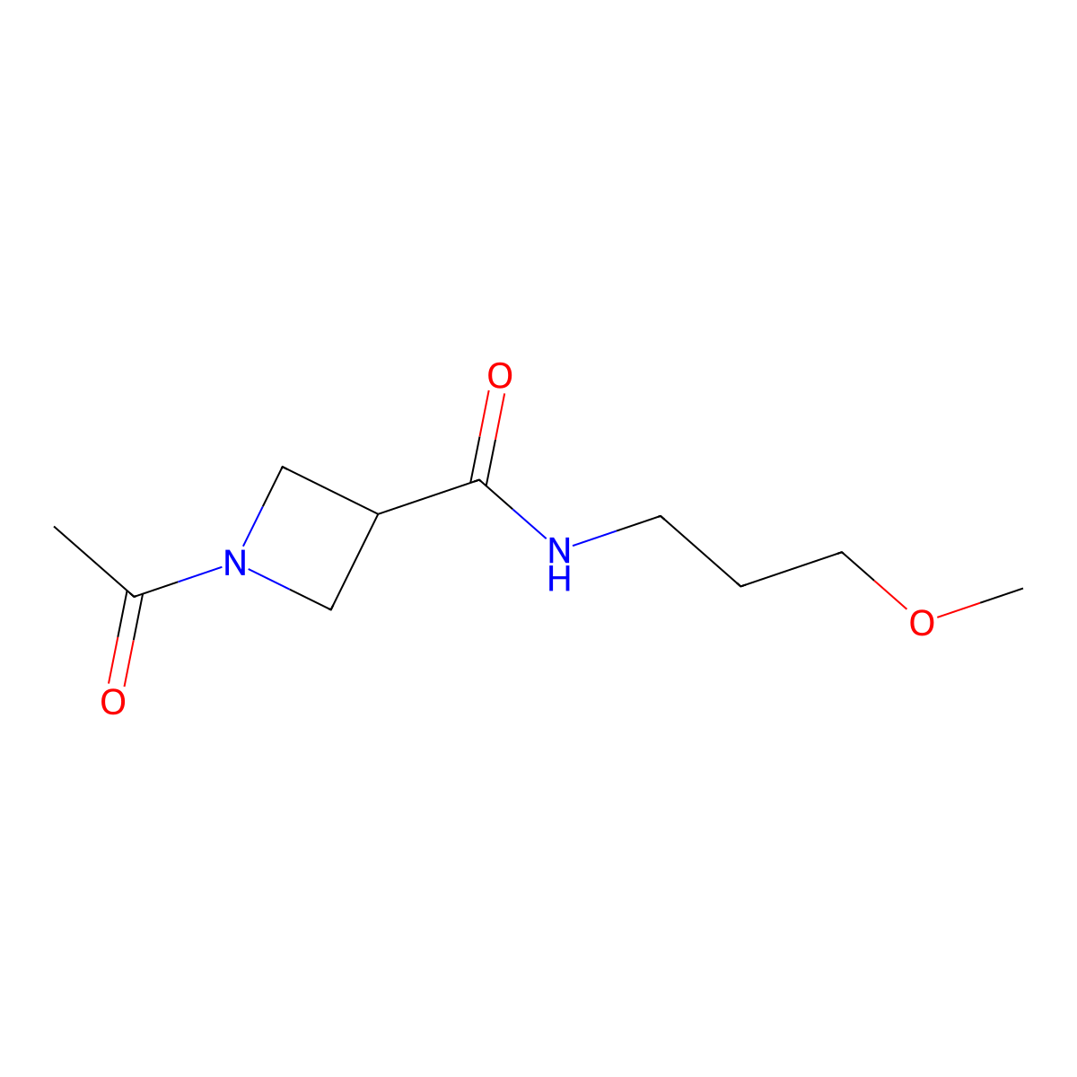 1-acetyl-N-(3-methoxypropyl)azetidine-3-carboxamide molecular structure, CAS 1428365-50-7