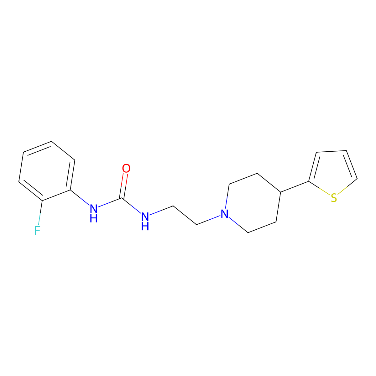 1-(2-Fluorophenyl)-3-(2-(4-(thiophen-2-yl)piperidin-1-yl)ethyl)urea molecular structure, CAS 1428365-69-8