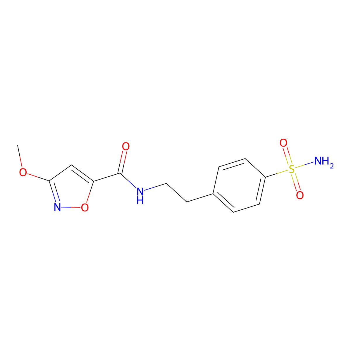 3-methoxy-N-(4-sulfamoylphenethyl)isoxazole-5-carboxamide molecular structure, CAS 1428365-73-4