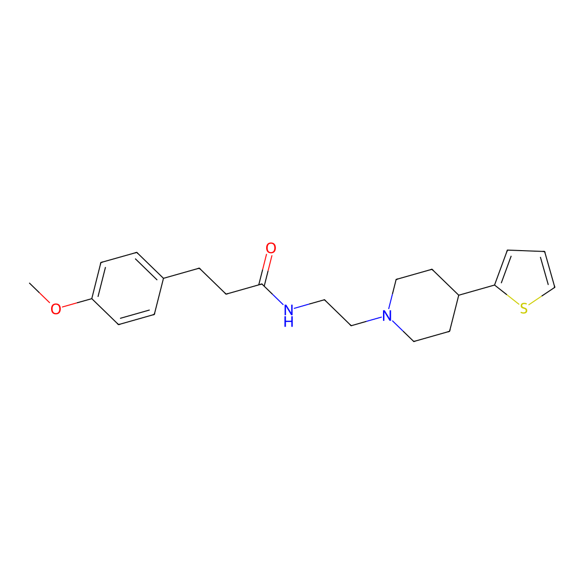 3-(4-Methoxyphenyl)-N-{2-[4-(thiophen-2-YL)piperidin-1-YL]ethyl}propanamide molecular structure, CAS 1428365-81-4