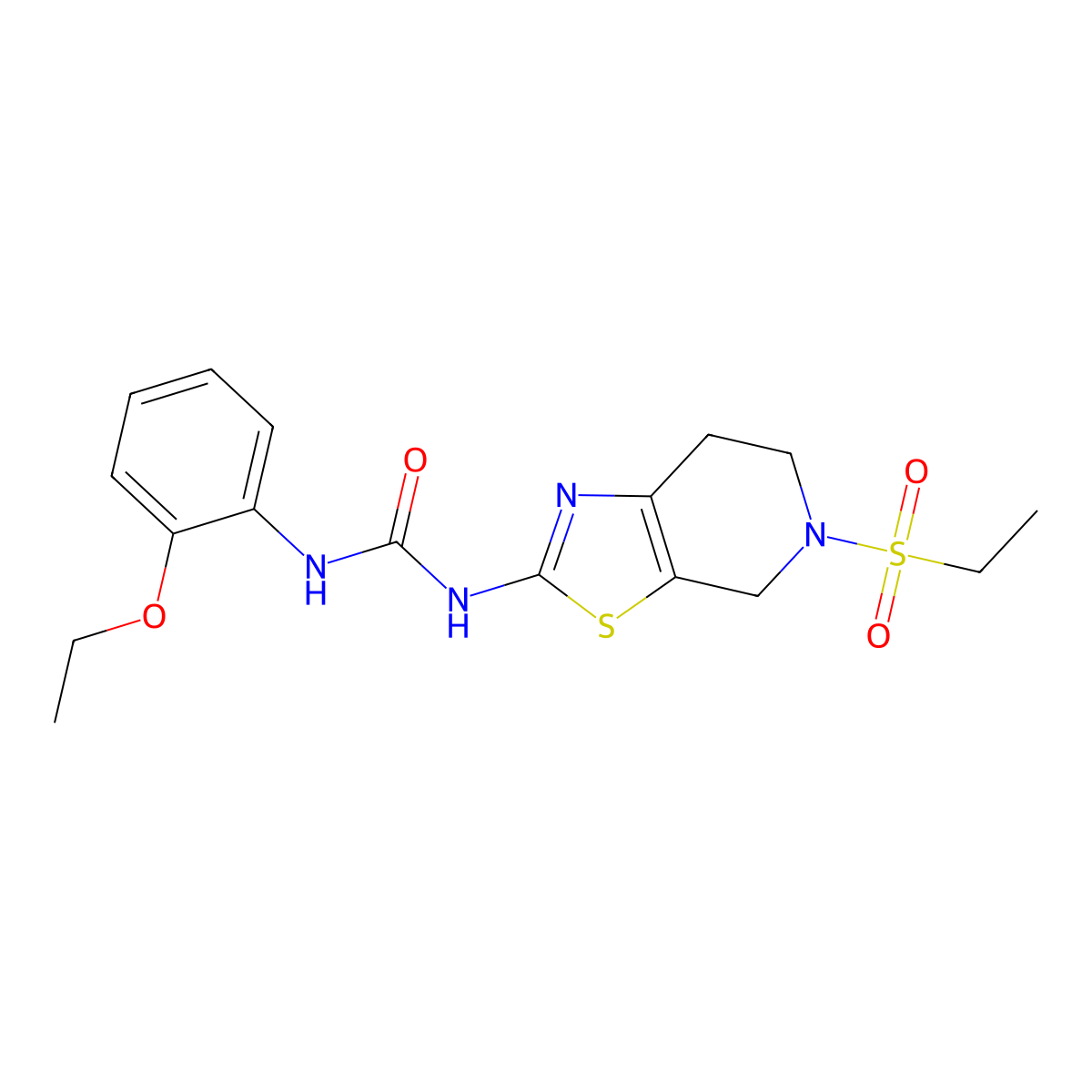 1-(2-Ethoxyphenyl)-3-(5-(ethylsulfonyl)-4,5,6,7-tetrahydrothiazolo[5,4-c]pyridin-2-yl)urea molecular structure, CAS 1428365-89-2