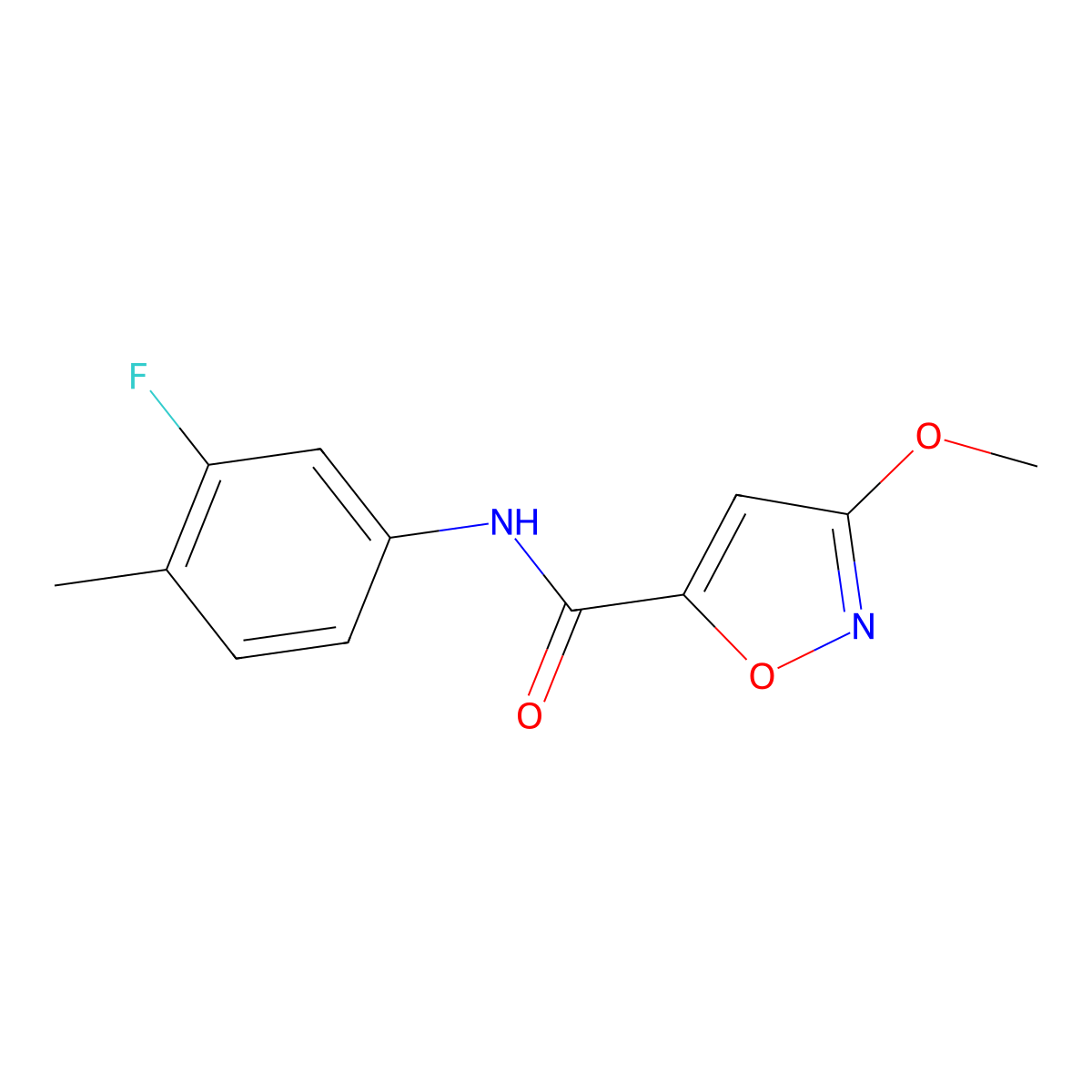 N-(3-fluoro-4-methylphenyl)-3-methoxyisoxazole-5-carboxamide molecular structure, CAS 1428365-92-7