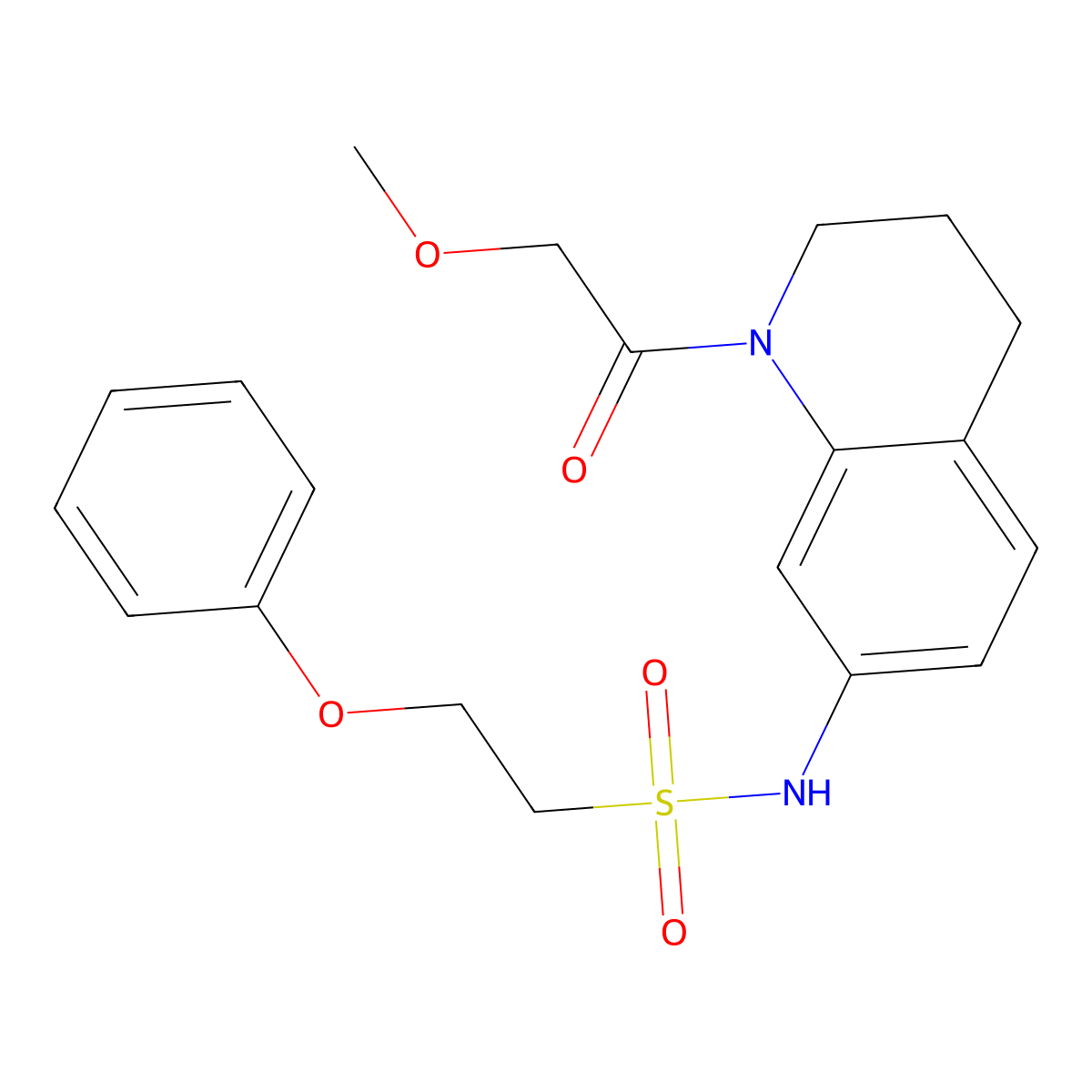N-(1-(2-methoxyacetyl)-1,2,3,4-tetrahydroquinolin-7-yl)-2-phenoxyethanesulfonamide molecular structure, CAS 1428365-96-1