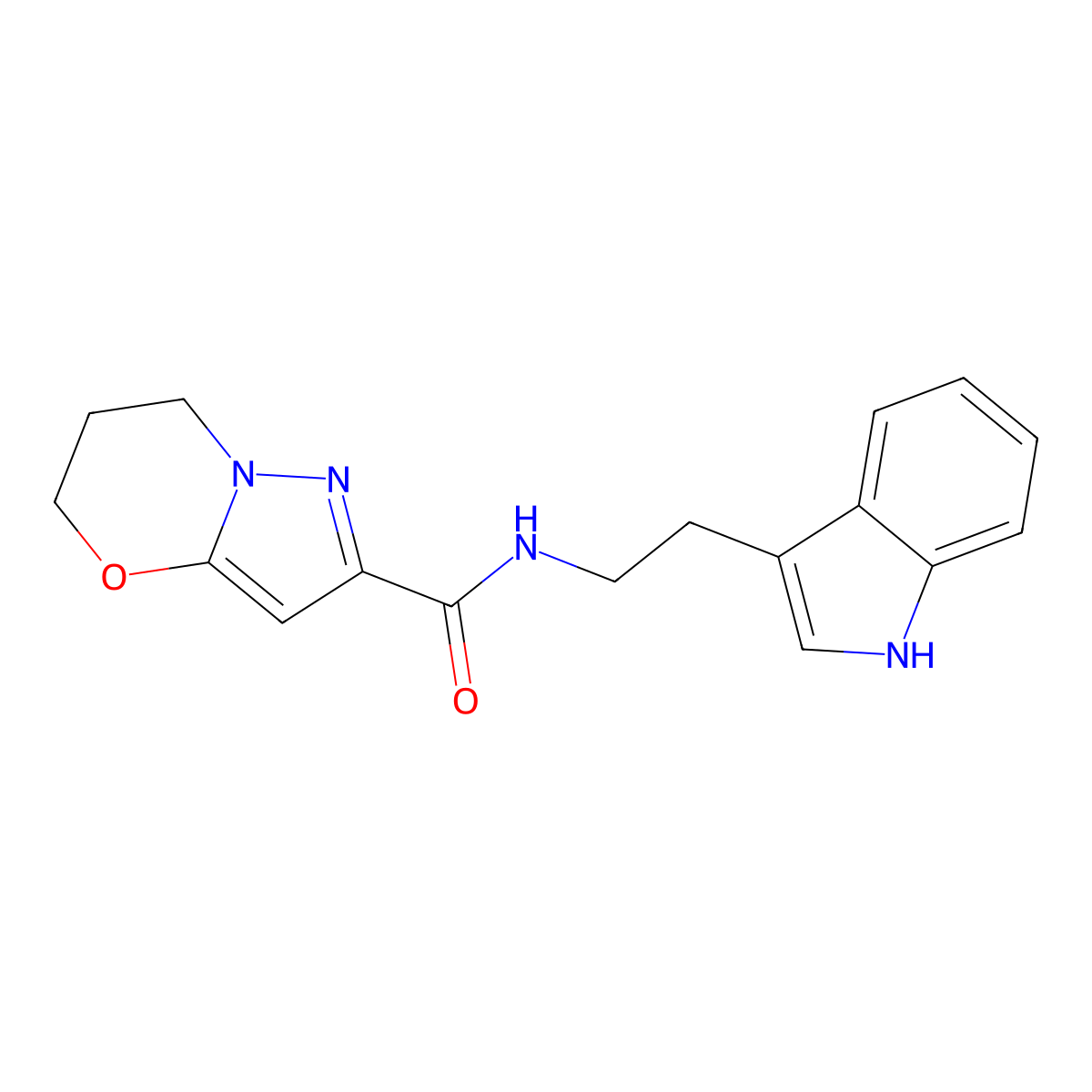 N-(2-(1H-indol-3-yl)ethyl)-6,7-dihydro-5H-pyrazolo[5,1-b][1,3]oxazine-2-carboxamide molecular structure, CAS 1428366-01-1