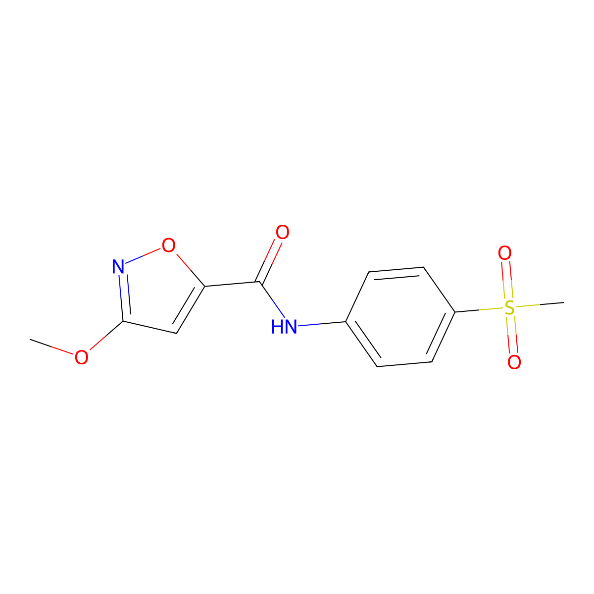 3-methoxy-N-(4-(methylsulfonyl)phenyl)isoxazole-5-carboxamide molecular structure, CAS 1428366-03-3