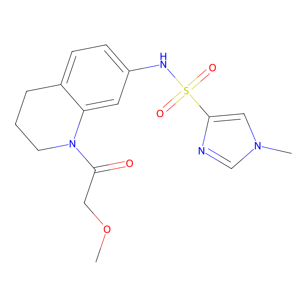 N-[1-(2-methoxyacetyl)-1,2,3,4-tetrahydroquinolin-7-yl]-1-methyl-1H-imidazole-4-sulfonamide molecular structure, CAS 1428366-04-4