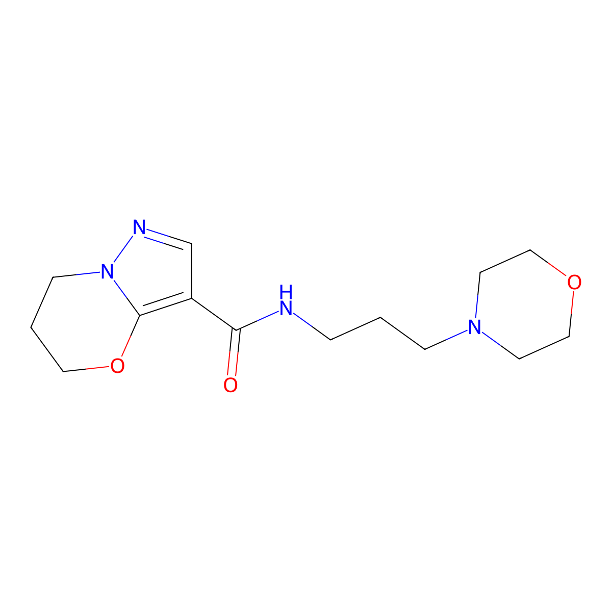 N-(3-morpholinopropyl)-6,7-dihydro-5H-pyrazolo[5,1-b][1,3]oxazine-3-carboxamide molecular structure, CAS 1428366-13-5