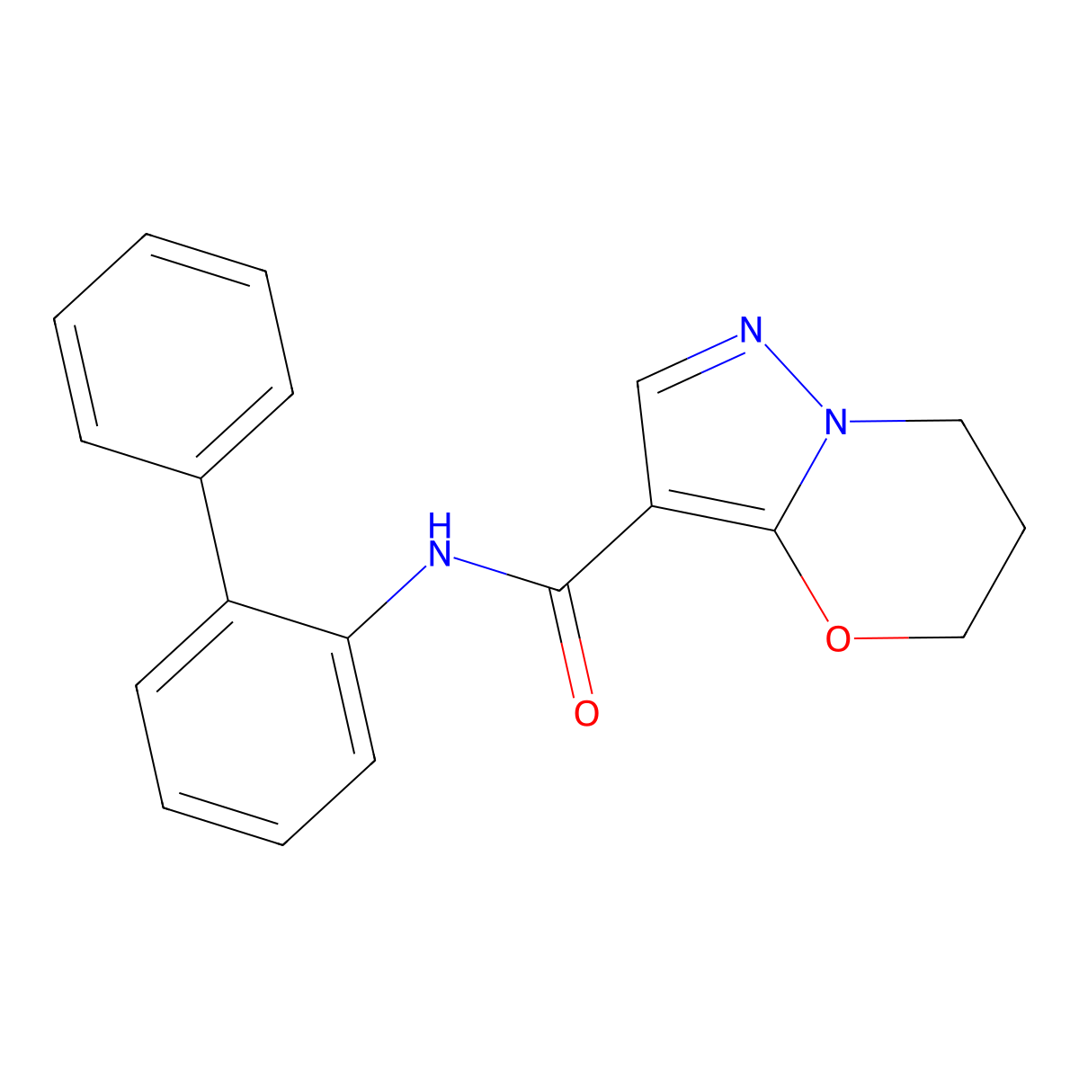 N-([1,1'-biphenyl]-2-yl)-6,7-dihydro-5H-pyrazolo[5,1-b][1,3]oxazine-3-carboxamide molecular structure, CAS 1428366-37-3