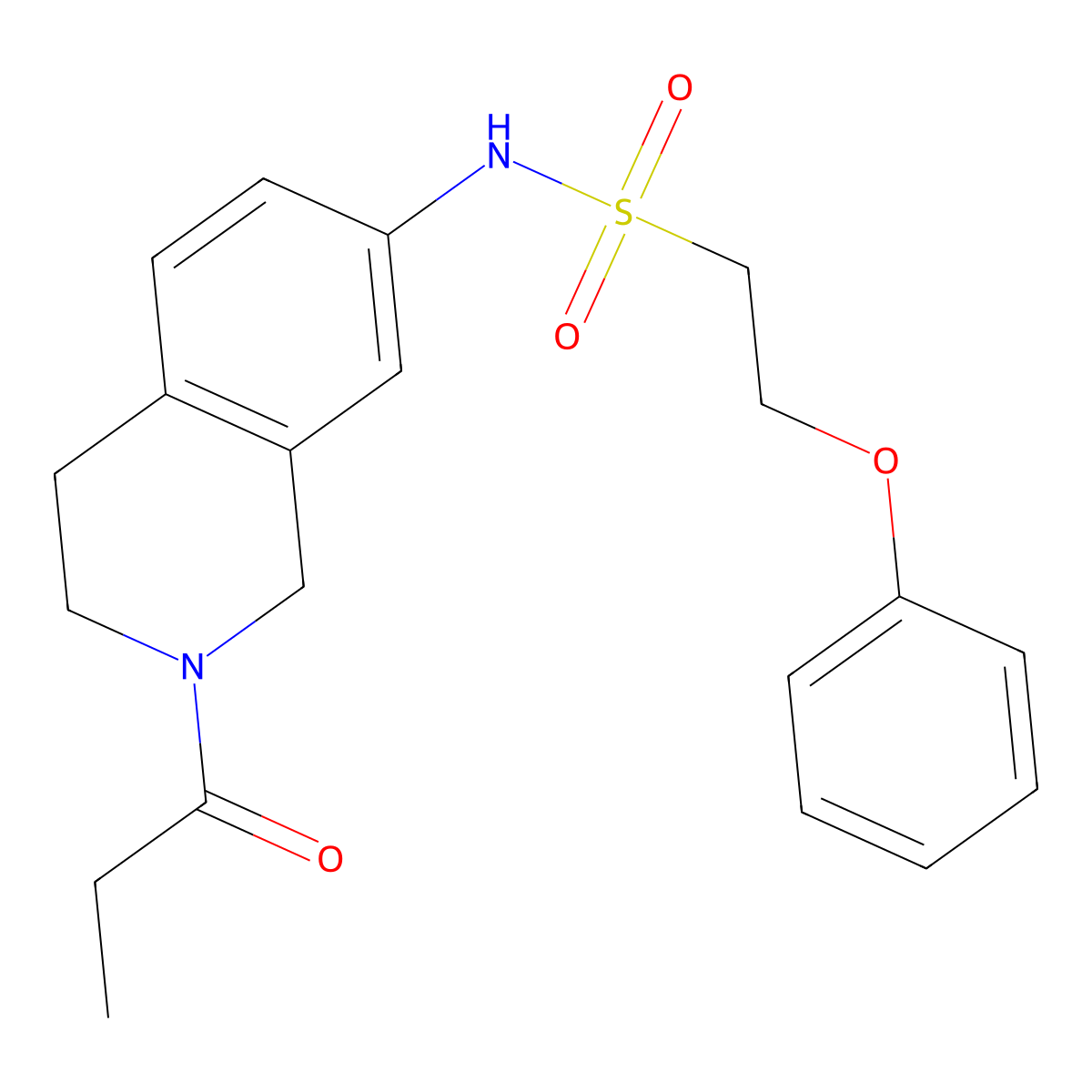 2-phenoxy-N-(2-propionyl-1,2,3,4-tetrahydroisoquinolin-7-yl)ethanesulfonamide molecular structure, CAS 1428366-67-9