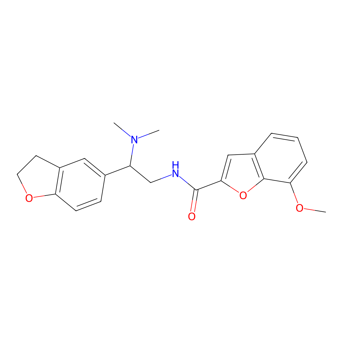 N-(2-(2,3-dihydrobenzofuran-5-yl)-2-(dimethylamino)ethyl)-7-methoxybenzofuran-2-carboxamide molecular structure, CAS 1428367-04-7