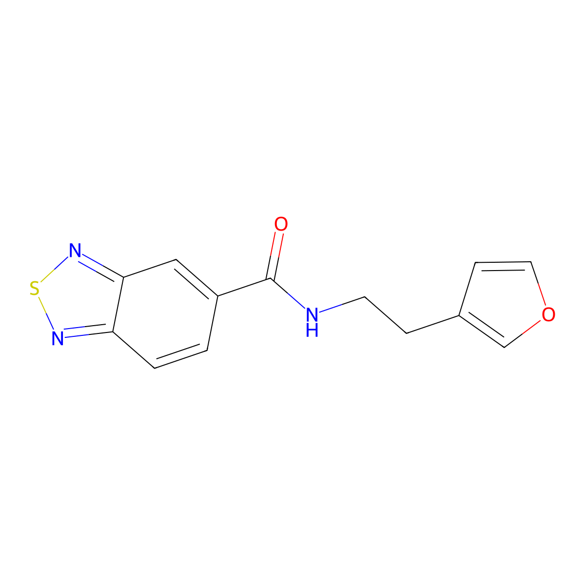 N-(2-(furan-3-yl)ethyl)benzo[c][1,2,5]thiadiazole-5-carboxamide molecular structure, CAS 1428367-29-6