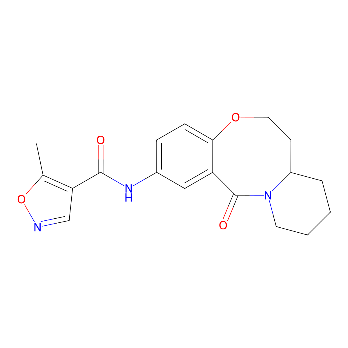 5-methyl-N-(13-oxo-6,7,7a,8,9,10,11,13-octahydrobenzo[b]pyrido[1,2-e][1,5]oxazocin-2-yl)isoxazole-4-carboxamide molecular structure, CAS 1428367-32-1