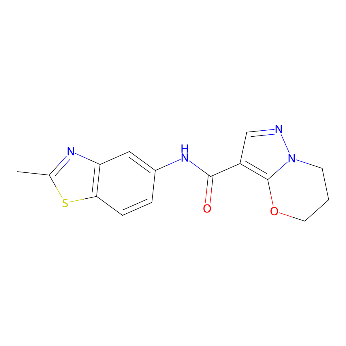 N-(2-methylbenzo[d]thiazol-5-yl)-6,7-dihydro-5H-pyrazolo[5,1-b][1,3]oxazine-3-carboxamide molecular structure, CAS 1428367-33-2