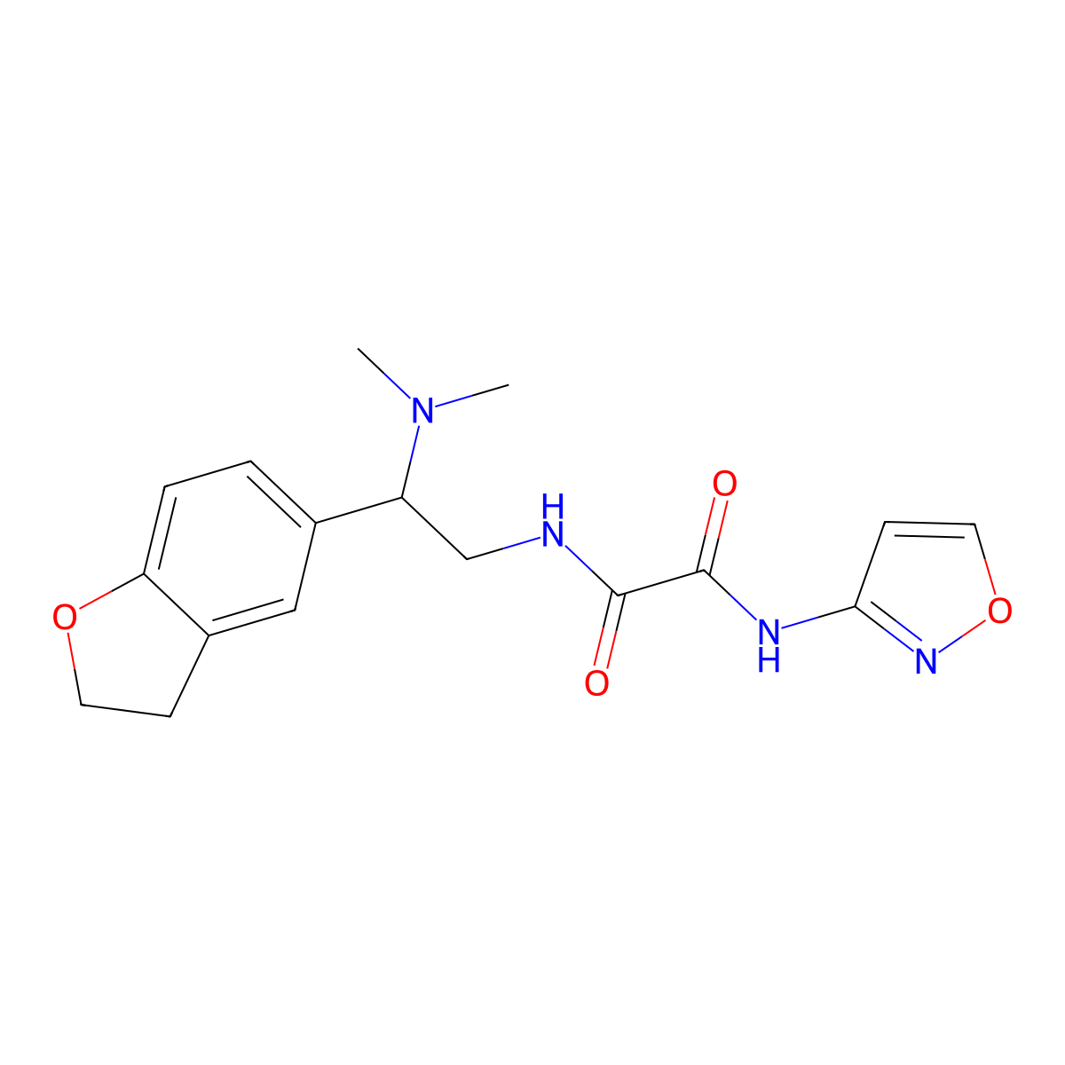 N'-[2-(2,3-Dihydro-1-benzofuran-5-YL)-2-(dimethylamino)ethyl]-N-(1,2-oxazol-3-YL)ethanediamide molecular structure, CAS 1428367-34-3