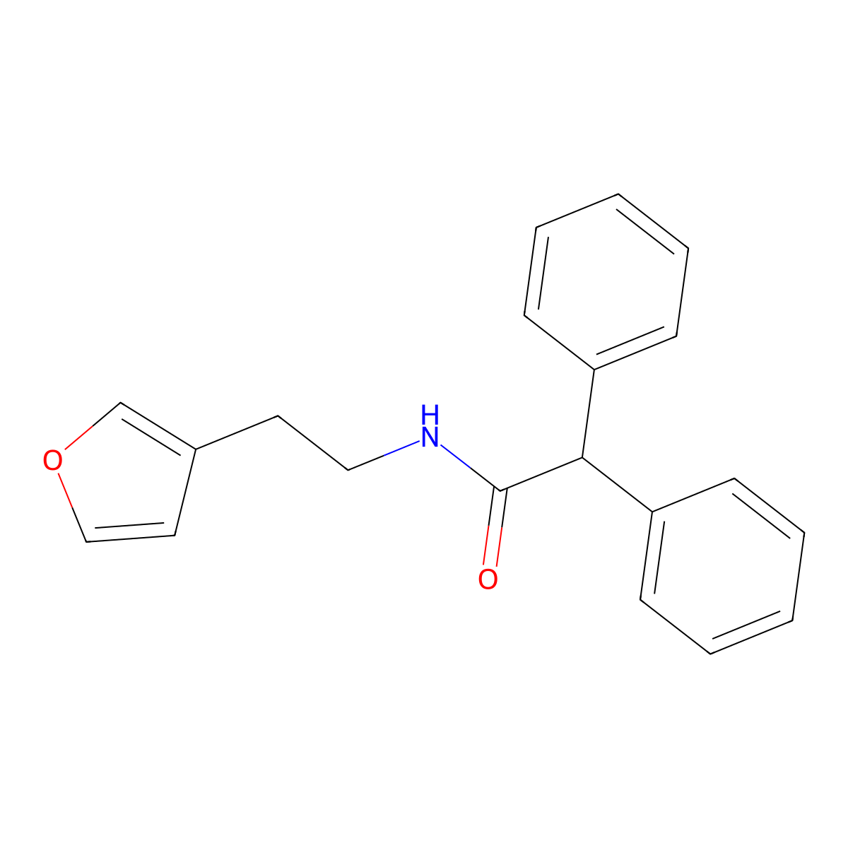 N-(2-(furan-3-yl)ethyl)-2,2-diphenylacetamide molecular structure, CAS 1428367-36-5