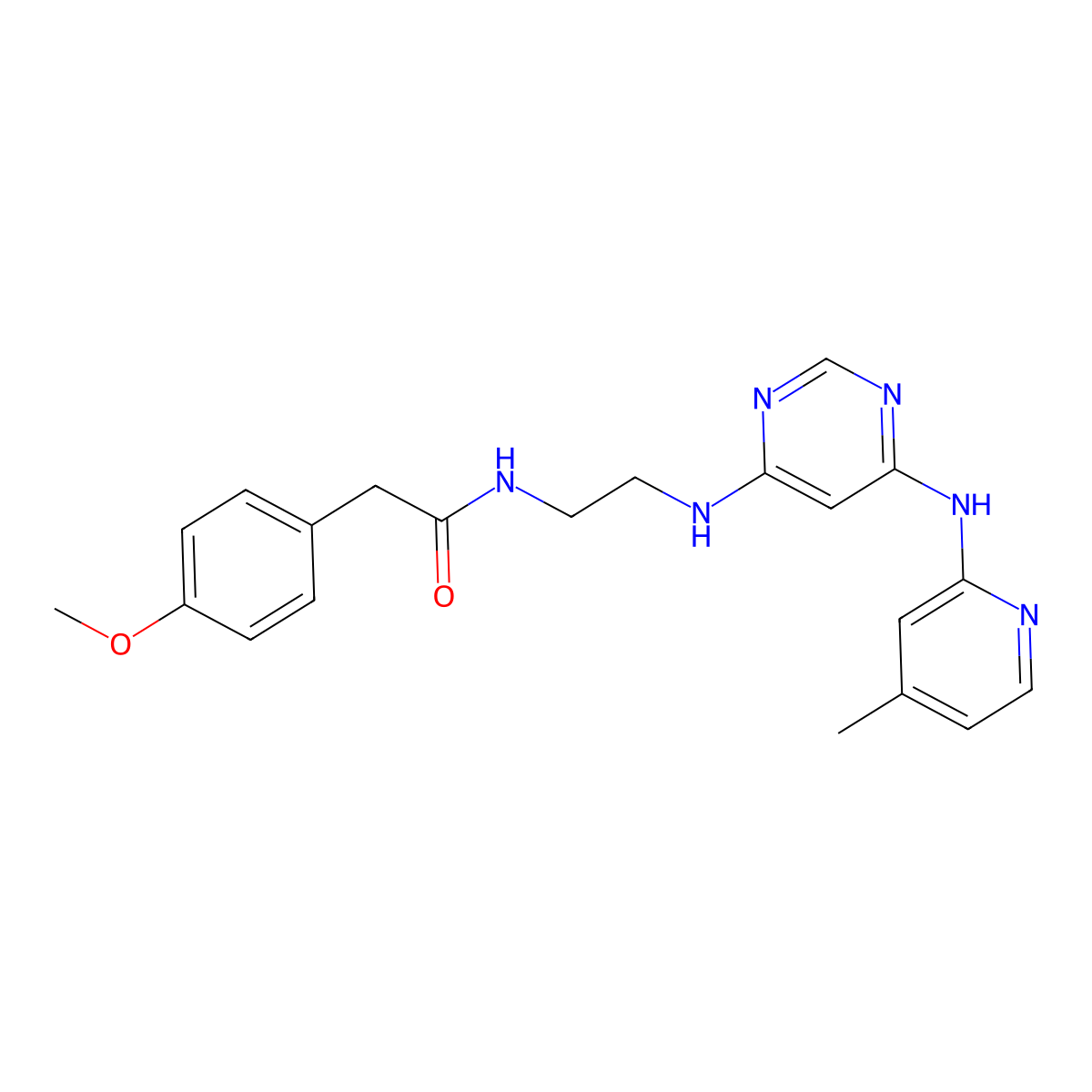 2-(4-Methoxyphenyl)-N-[2-({6-[(4-methylpyridin-2-YL)amino]pyrimidin-4-YL}amino)ethyl]acetamide molecular structure, CAS 1428367-61-6