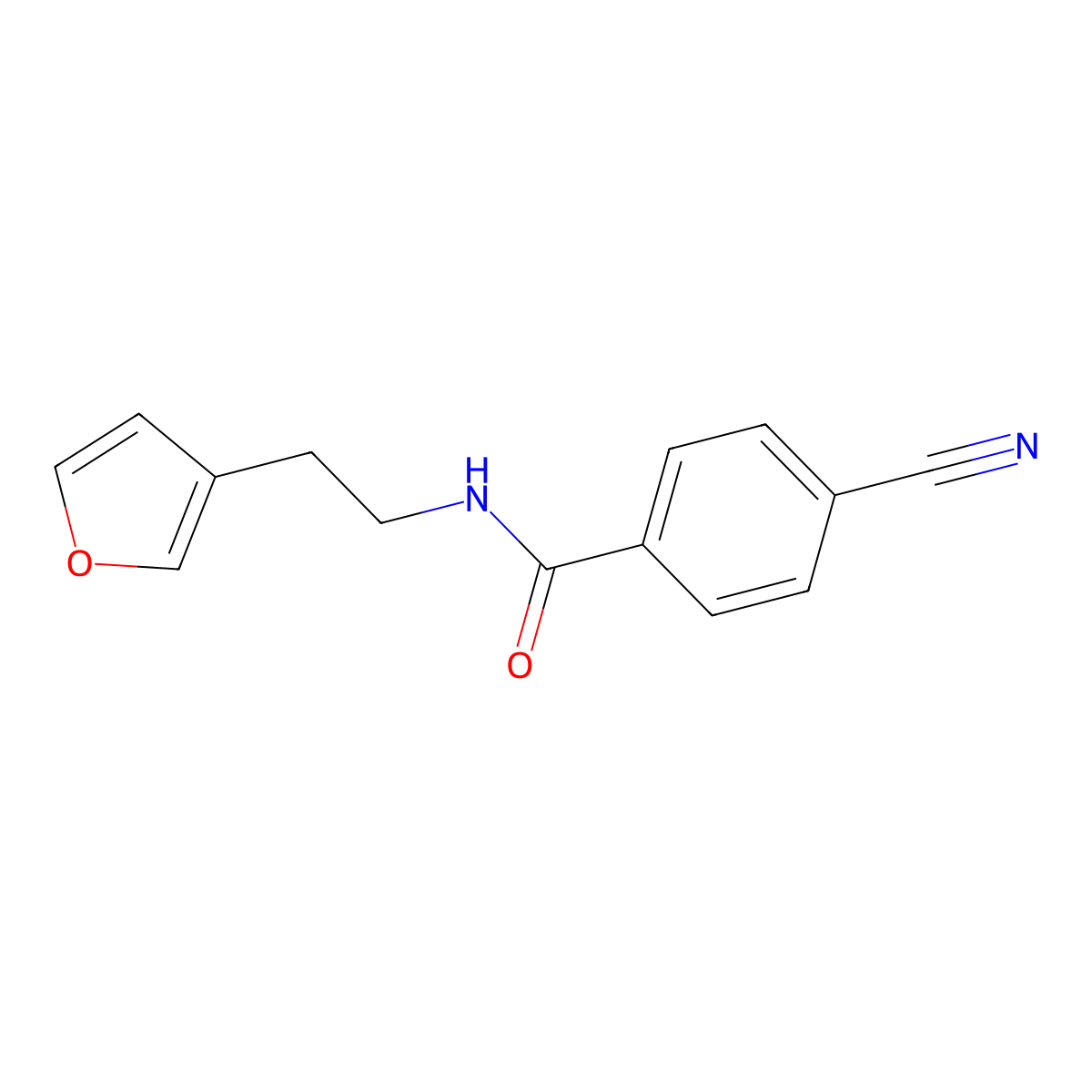 4-Cyano-N-[2-(furan-3-YL)ethyl]benzamide molecular structure, CAS 1428367-62-7
