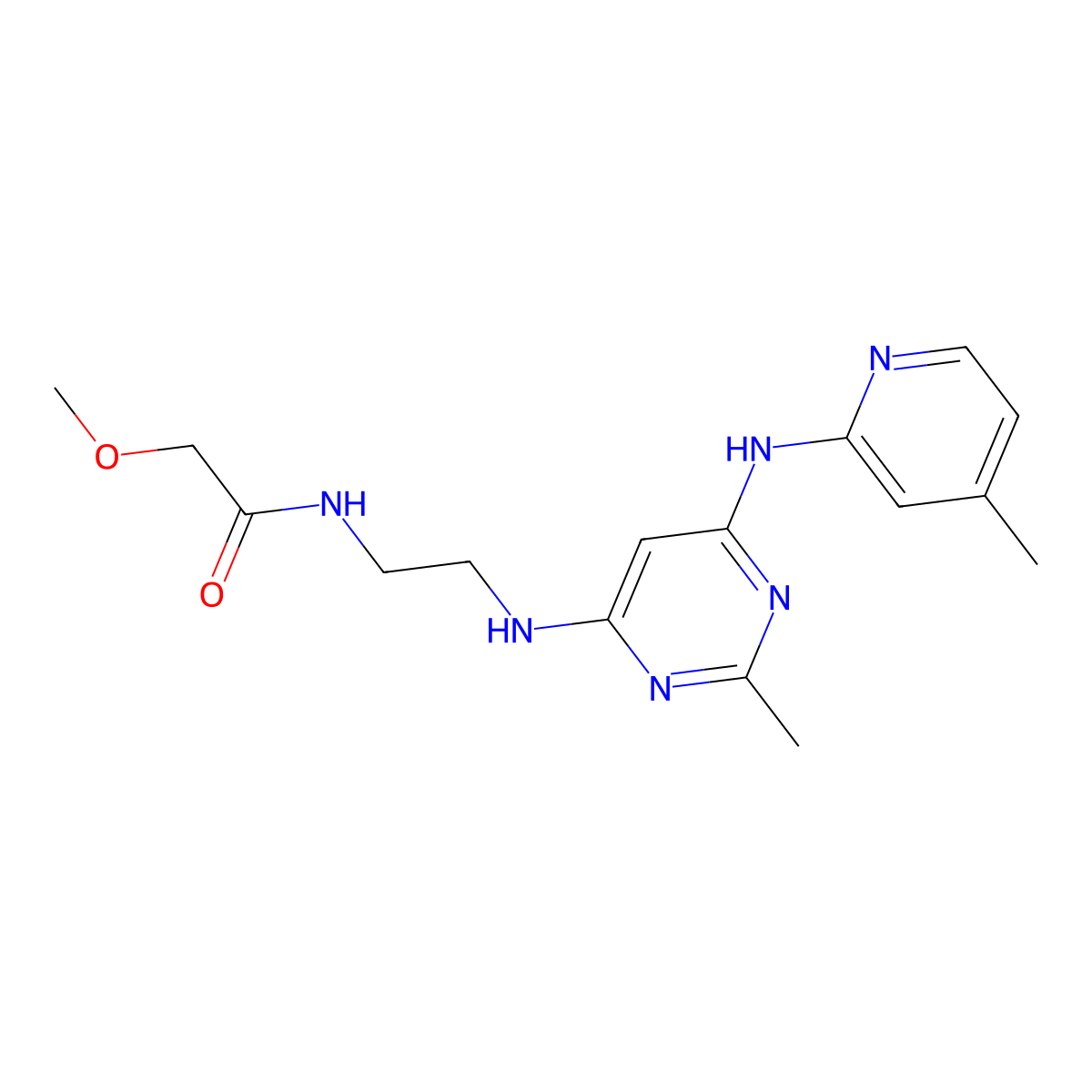 2-Methoxy-N-[2-({2-methyl-6-[(4-methylpyridin-2-YL)amino]pyrimidin-4-YL}amino)ethyl]acetamide molecular structure, CAS 1428370-64-2