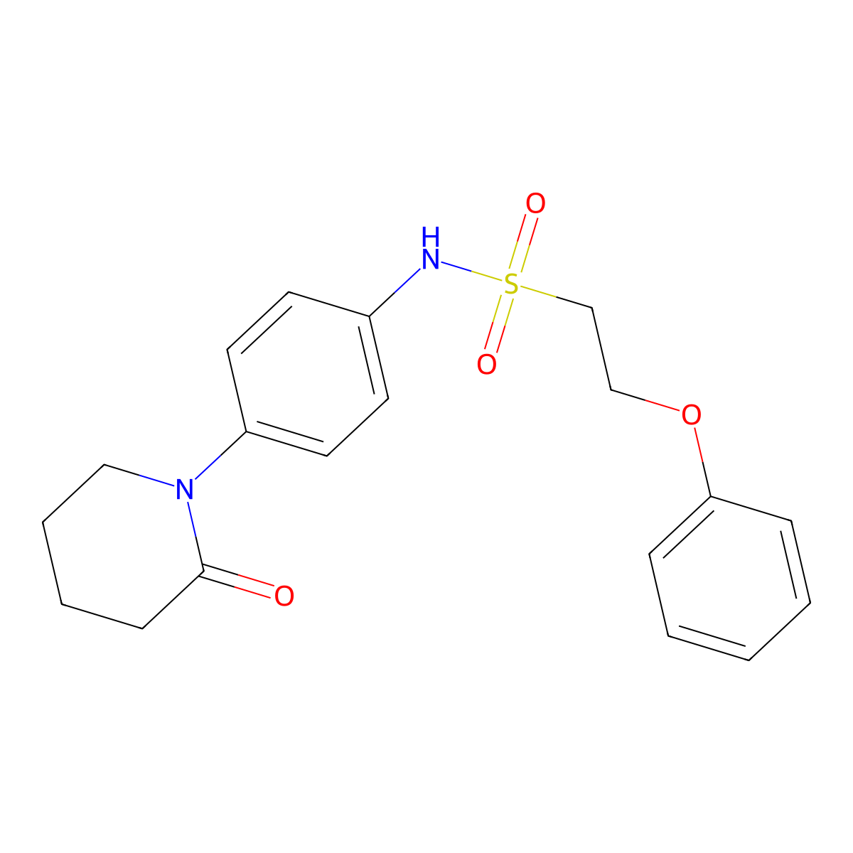N-(4-(2-oxopiperidin-1-yl)phenyl)-2-phenoxyethanesulfonamide molecular structure, CAS 1428370-65-3