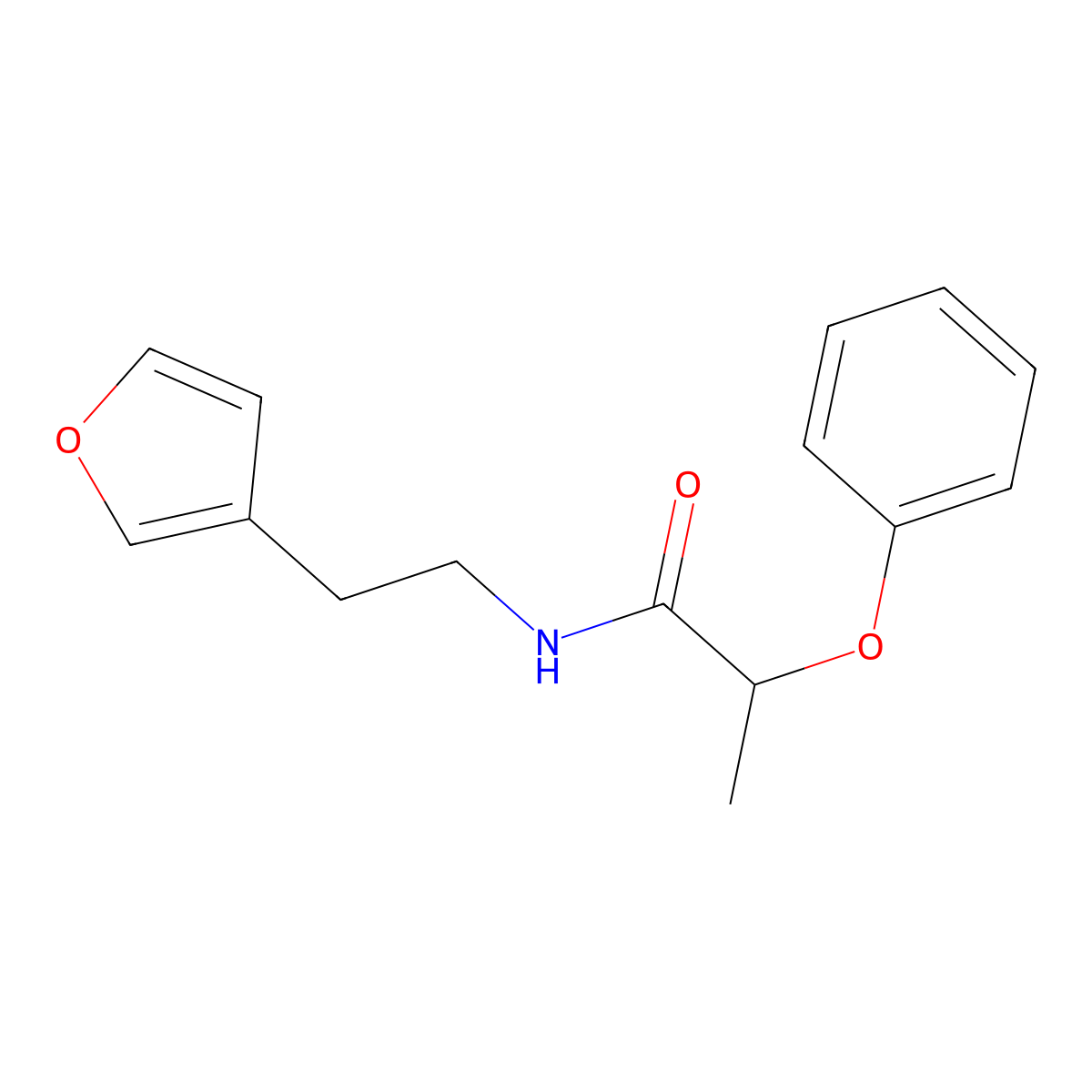 N-[2-(Furan-3-YL)ethyl]-2-phenoxypropanamide molecular structure, CAS 1428370-68-6