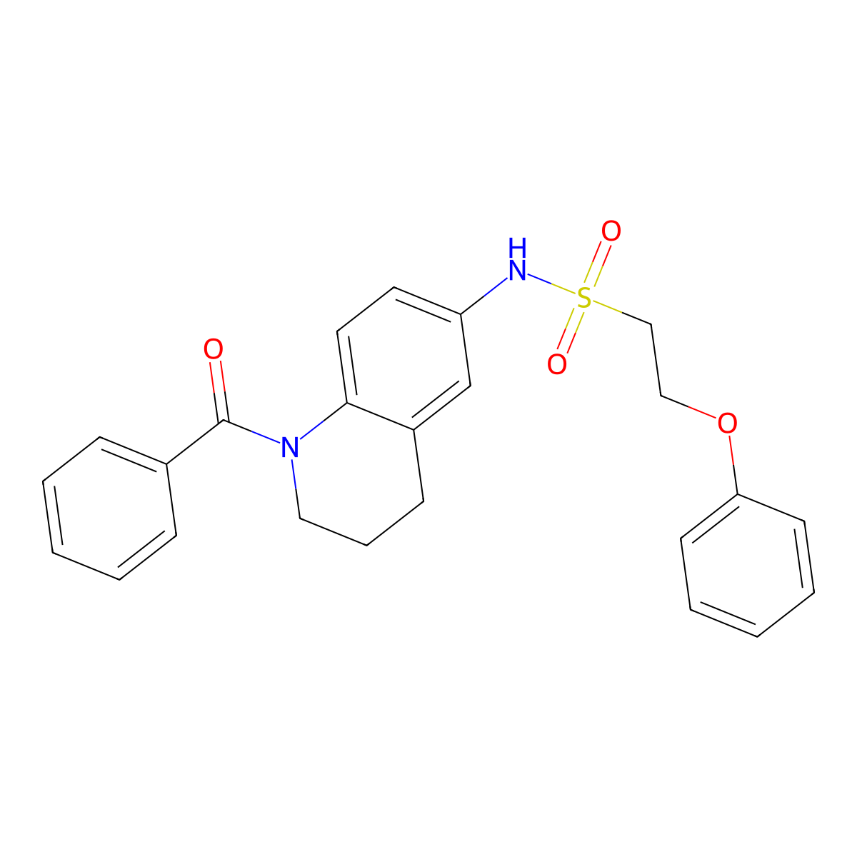 N-(1-benzoyl-1,2,3,4-tetrahydroquinolin-6-yl)-2-phenoxyethanesulfonamide molecular structure, CAS 1428370-71-1