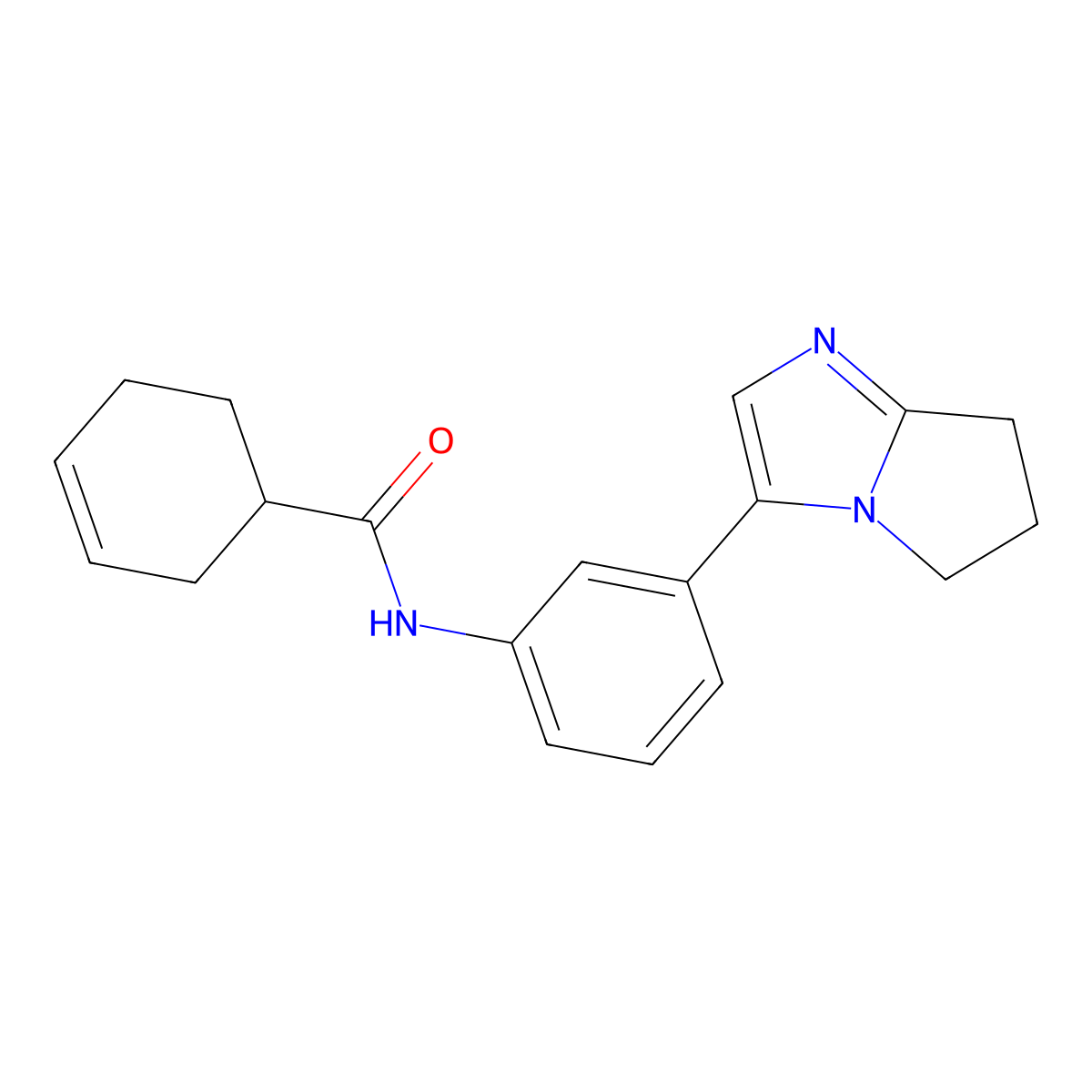 N-(3-{5H,6H,7H-Pyrrolo[1,2-A]imidazol-3-YL}phenyl)cyclohex-3-ene-1-carboxamide molecular structure, CAS 1428370-79-9