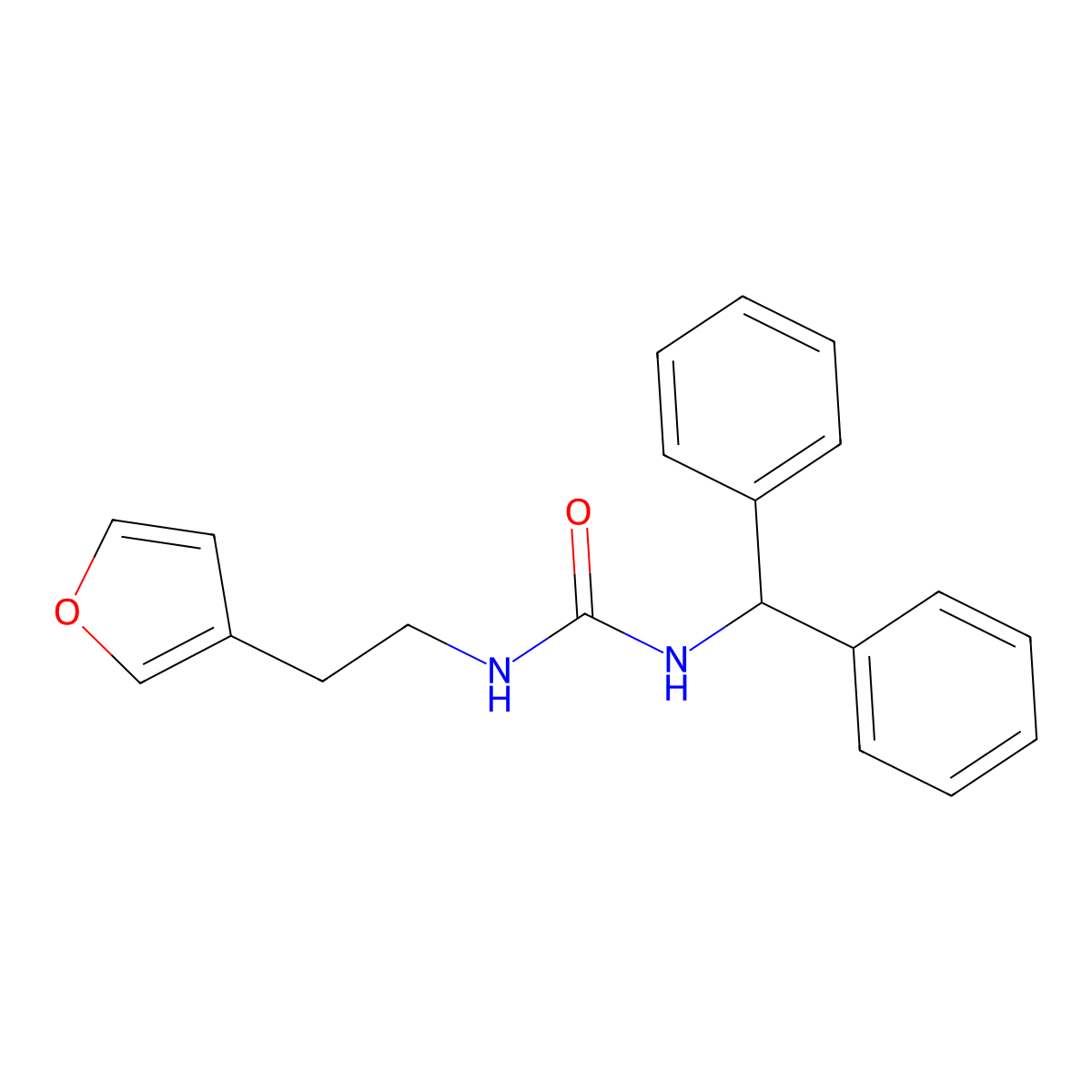 1-Benzhydryl-3-(2-(furan-3-yl)ethyl)urea molecular structure, CAS 1428370-84-6