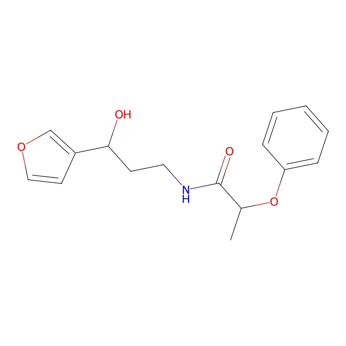 N-[3-(Furan-3-YL)-3-hydroxypropyl]-2-phenoxypropanamide molecular structure, CAS 1428370-96-0