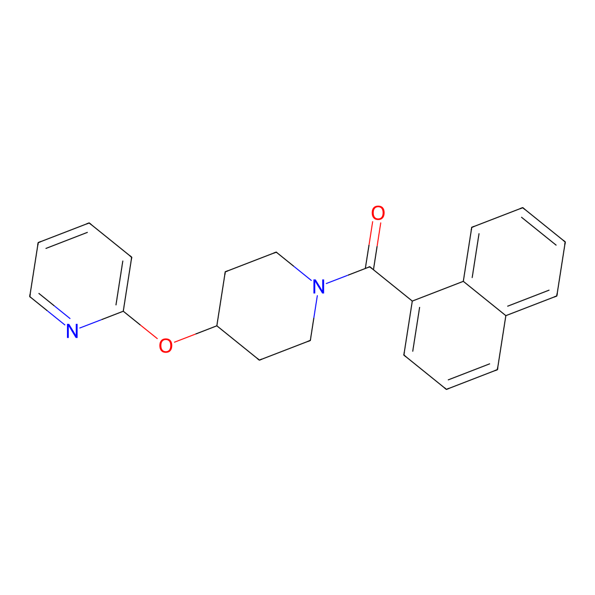 Naphthalen-1-yl(4-(pyridin-2-yloxy)piperidin-1-yl)methanone molecular structure, CAS 1428371-01-0
