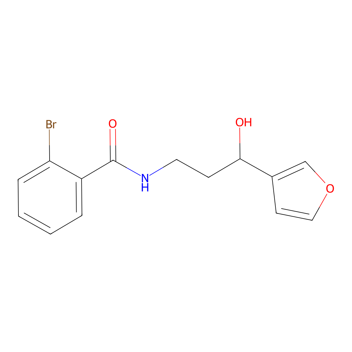 2-Bromo-N-[3-(furan-3-YL)-3-hydroxypropyl]benzamide molecular structure, CAS 1428371-09-8