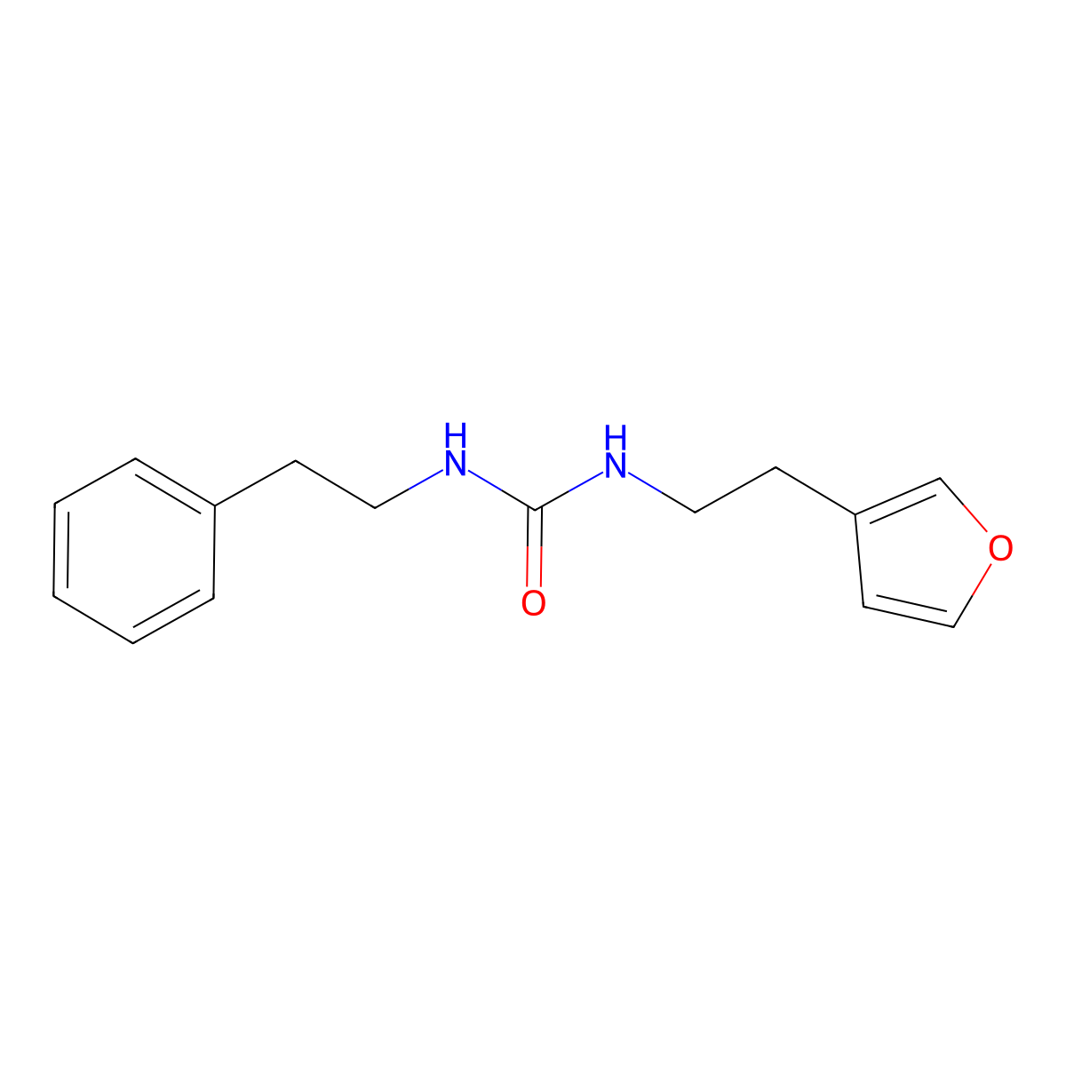 1-(2-(Furan-3-yl)ethyl)-3-phenethylurea molecular structure, CAS 1428371-12-3