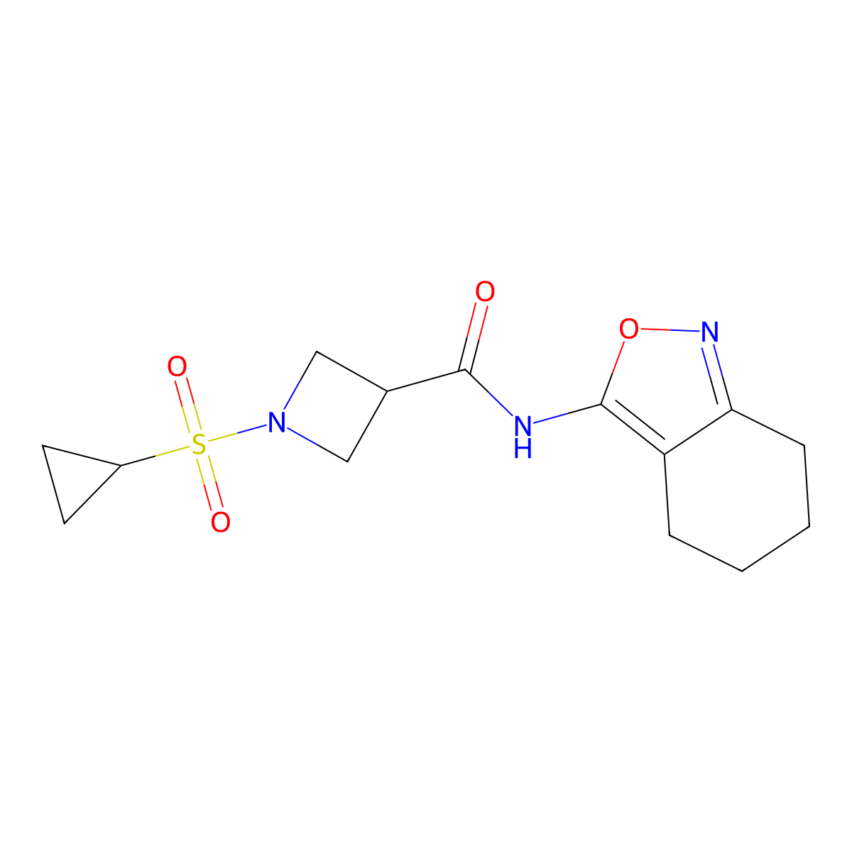 1-(cyclopropylsulfonyl)-N-(4,5,6,7-tetrahydrobenzo[c]isoxazol-3-yl)azetidine-3-carboxamide molecular structure, CAS 1428371-14-5