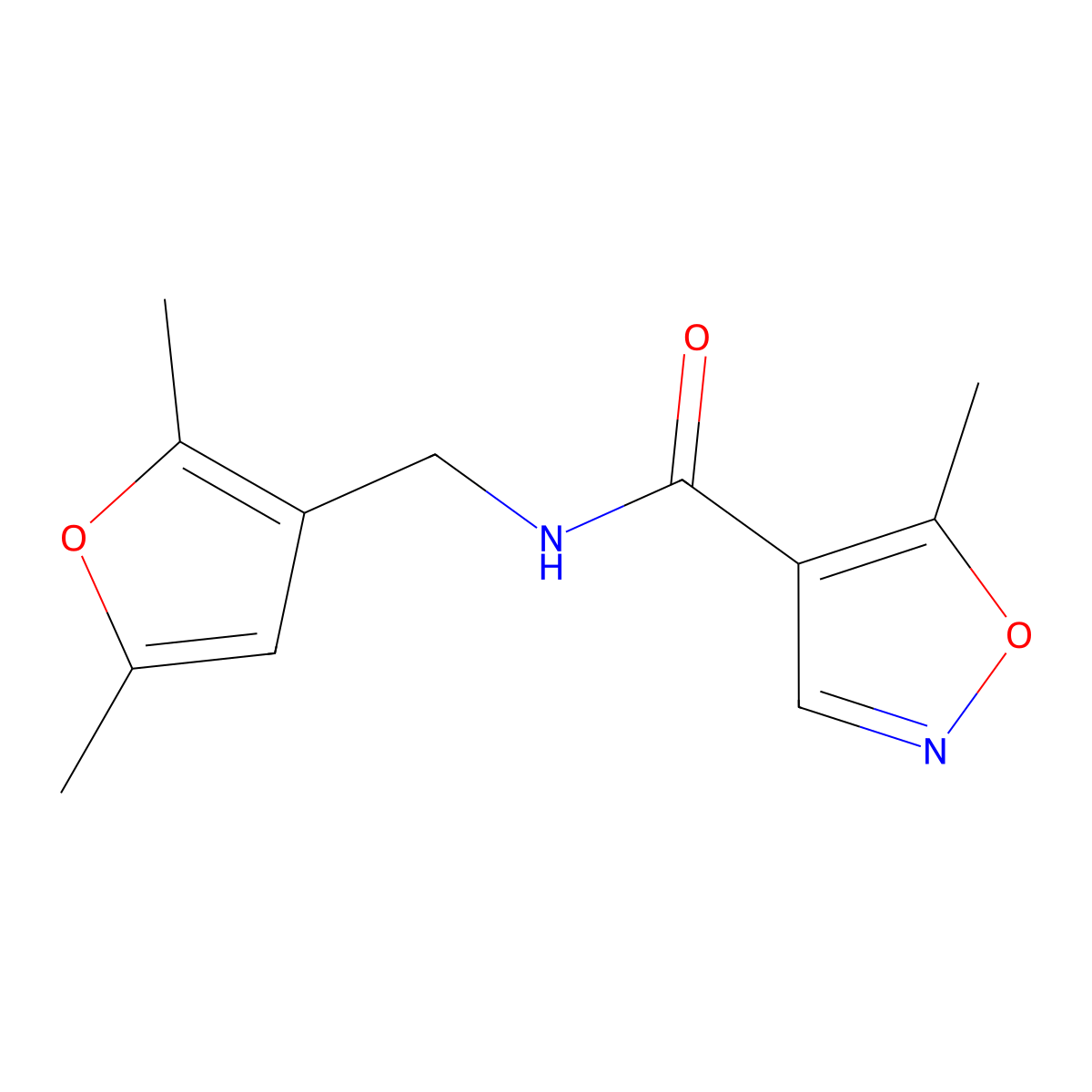 N-((2,5-dimethylfuran-3-yl)methyl)-5-methylisoxazole-4-carboxamide molecular structure, CAS 1428371-25-8