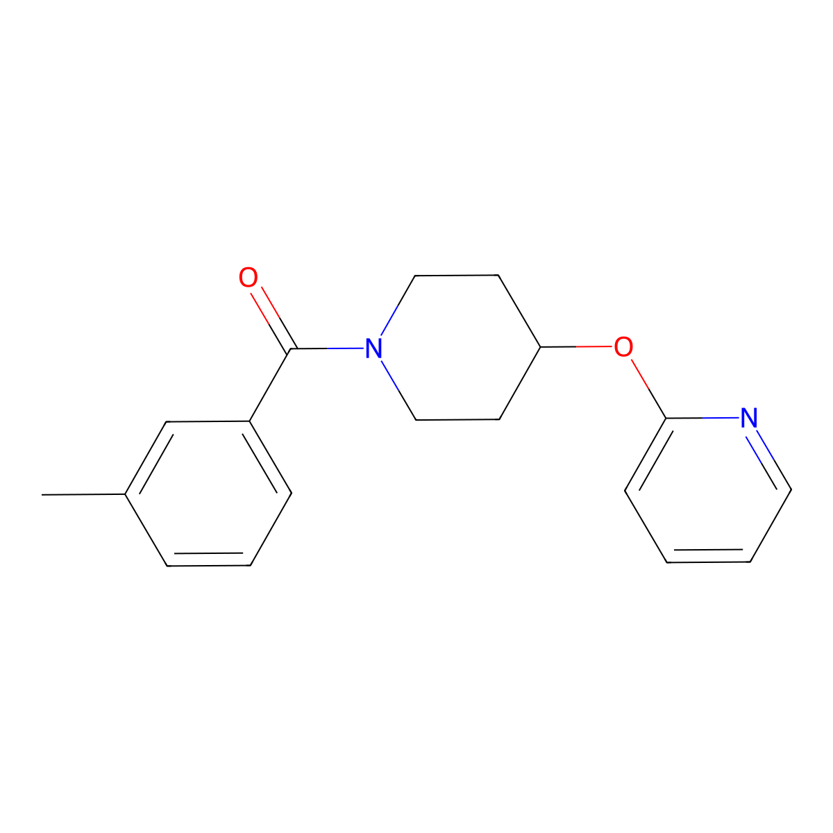 (4-(Pyridin-2-yloxy)piperidin-1-yl)(m-tolyl)methanone molecular structure, CAS 1428371-29-2