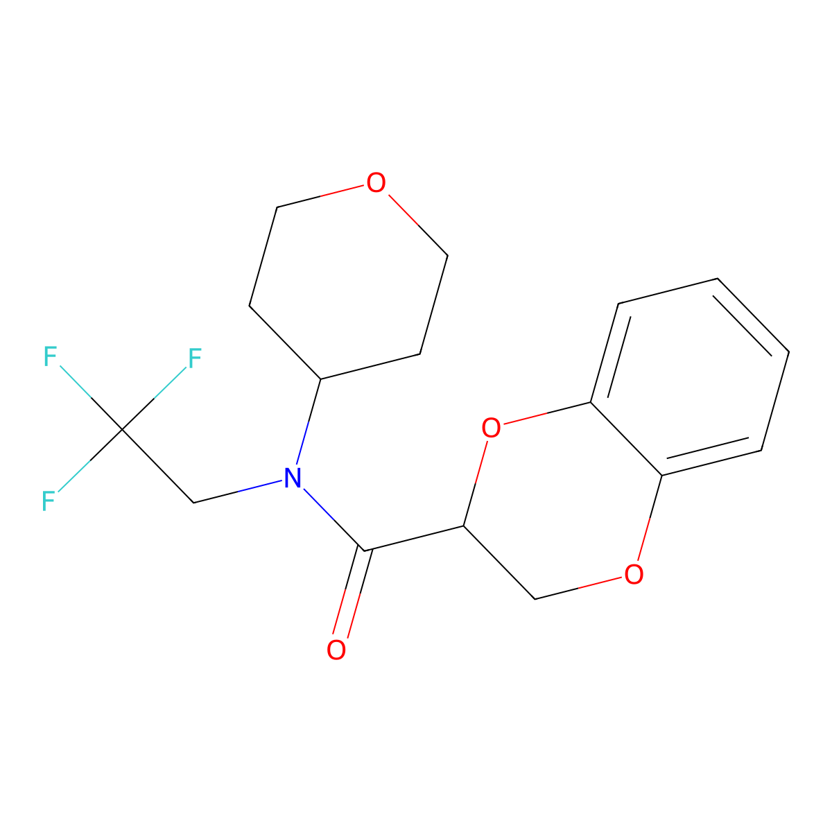 N-(Oxan-4-YL)-N-(2,2,2-trifluoroethyl)-2,3-dihydro-1,4-benzodioxine-2-carboxamide molecular structure, CAS 1428371-33-8