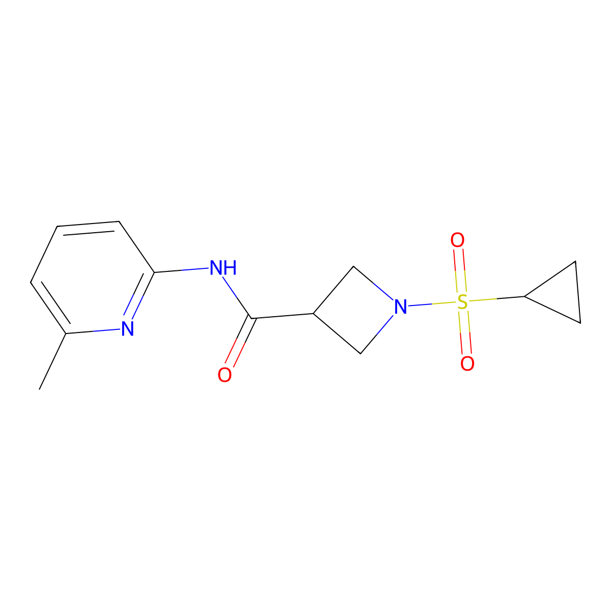 1-(cyclopropylsulfonyl)-N-(6-methylpyridin-2-yl)azetidine-3-carboxamide molecular structure, CAS 1428371-44-1