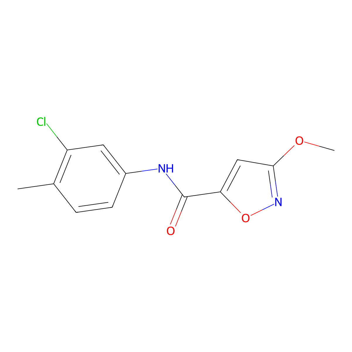 N-(3-chloro-4-methylphenyl)-3-methoxyisoxazole-5-carboxamide molecular structure, CAS 1428371-45-2