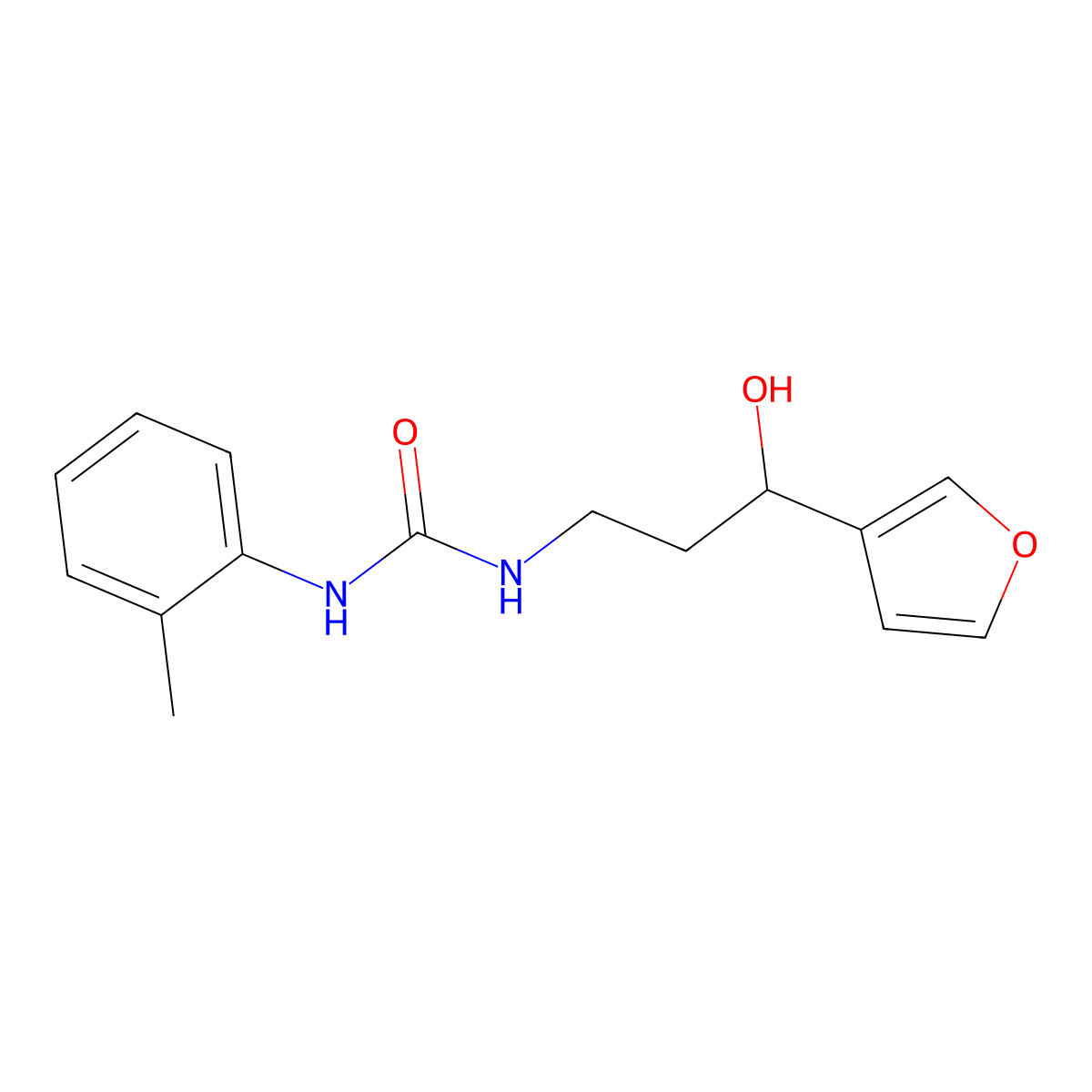 1-(3-(Furan-3-yl)-3-hydroxypropyl)-3-(o-tolyl)urea molecular structure, CAS 1428371-47-4
