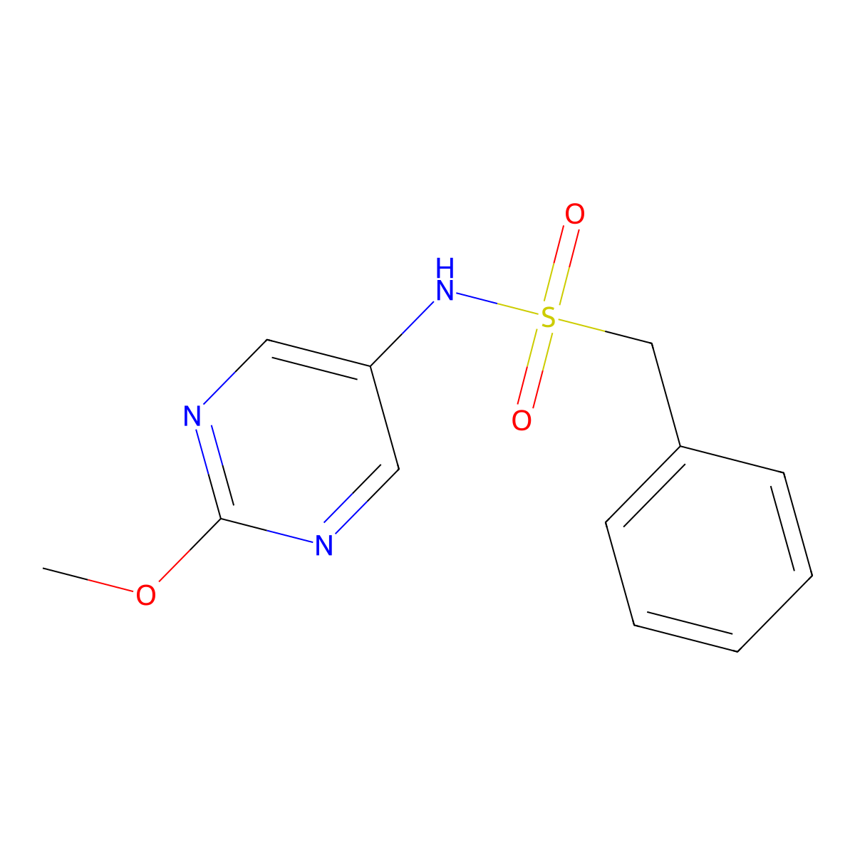 N-(2-methoxypyrimidin-5-yl)-1-phenylmethanesulfonamide molecular structure, CAS 1428371-55-4