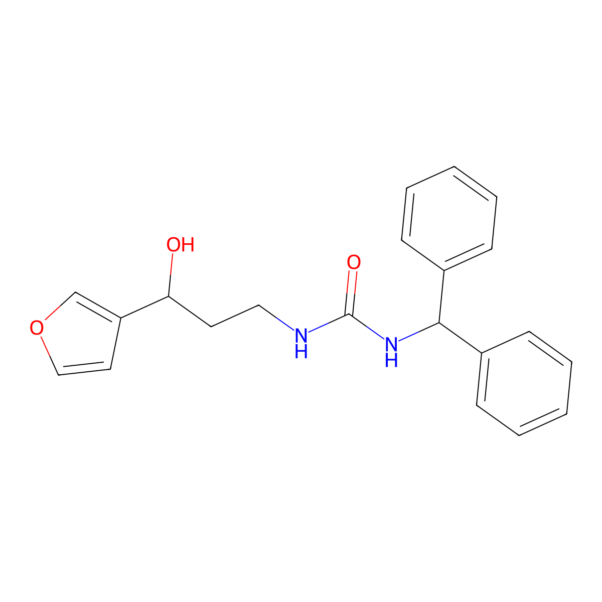 1-Benzhydryl-3-(3-(furan-3-yl)-3-hydroxypropyl)urea molecular structure, CAS 1428371-58-7